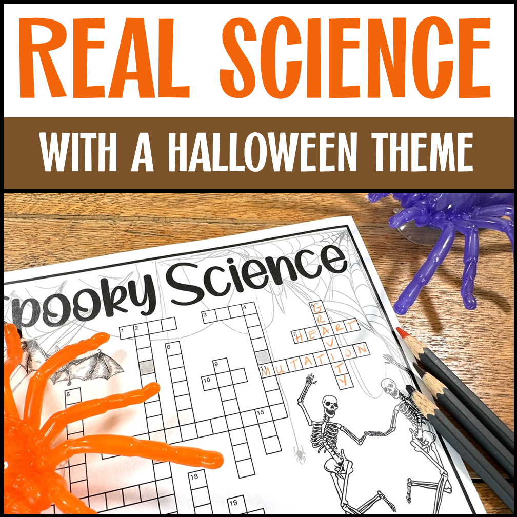 Science crossword puzzle for Halloween