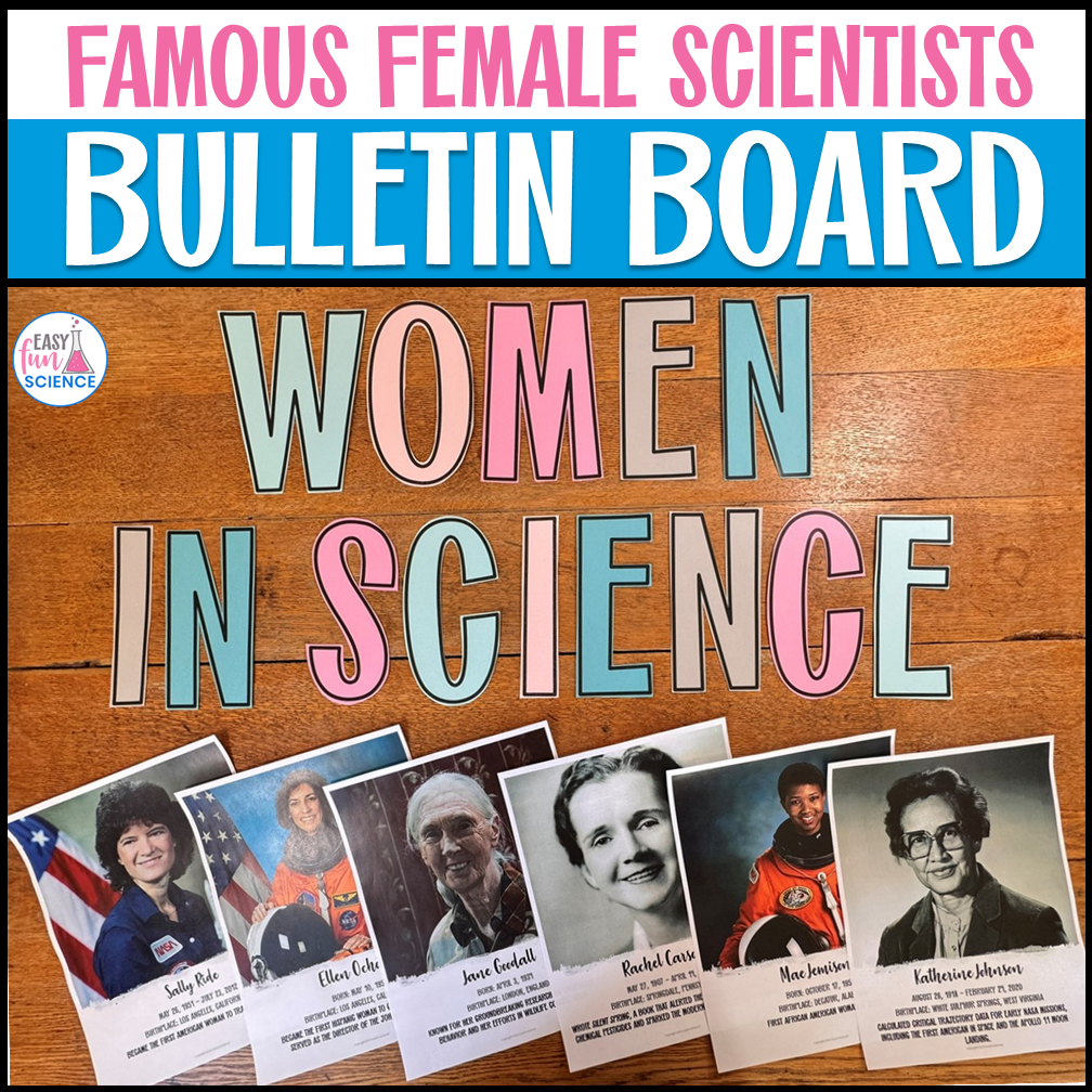 Famous Female Scientists Bulletin Board letters and posters