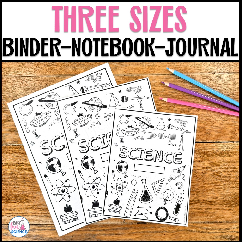 Three sizes are available for the science notebook cover