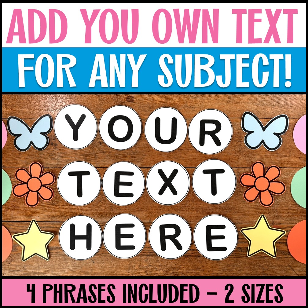 Editable bulletin board letters