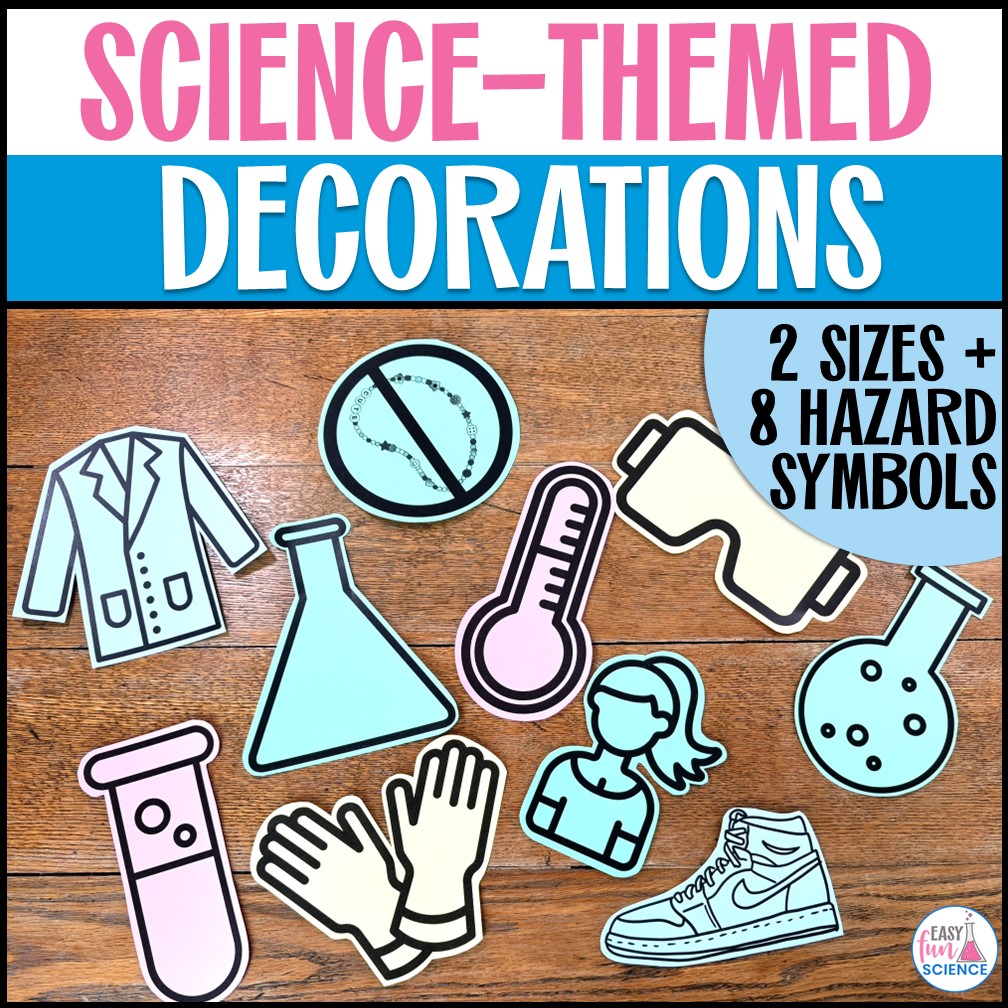 science themed symbols for lab safety bulletin board