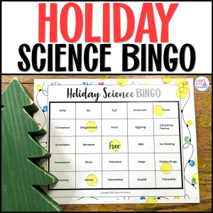 Printable Christmas Science Bingo classroom activity.
