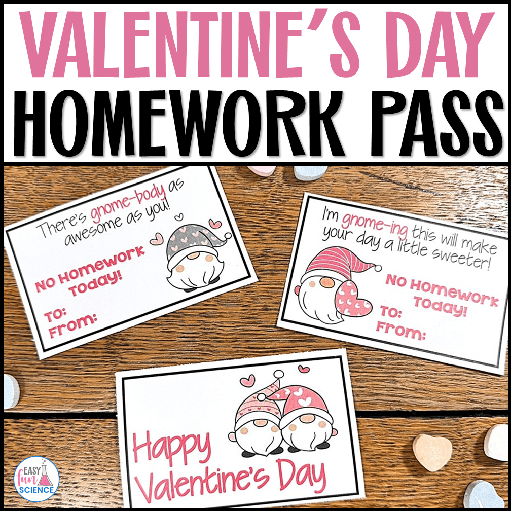 Cute Valentine’s Day homework pass