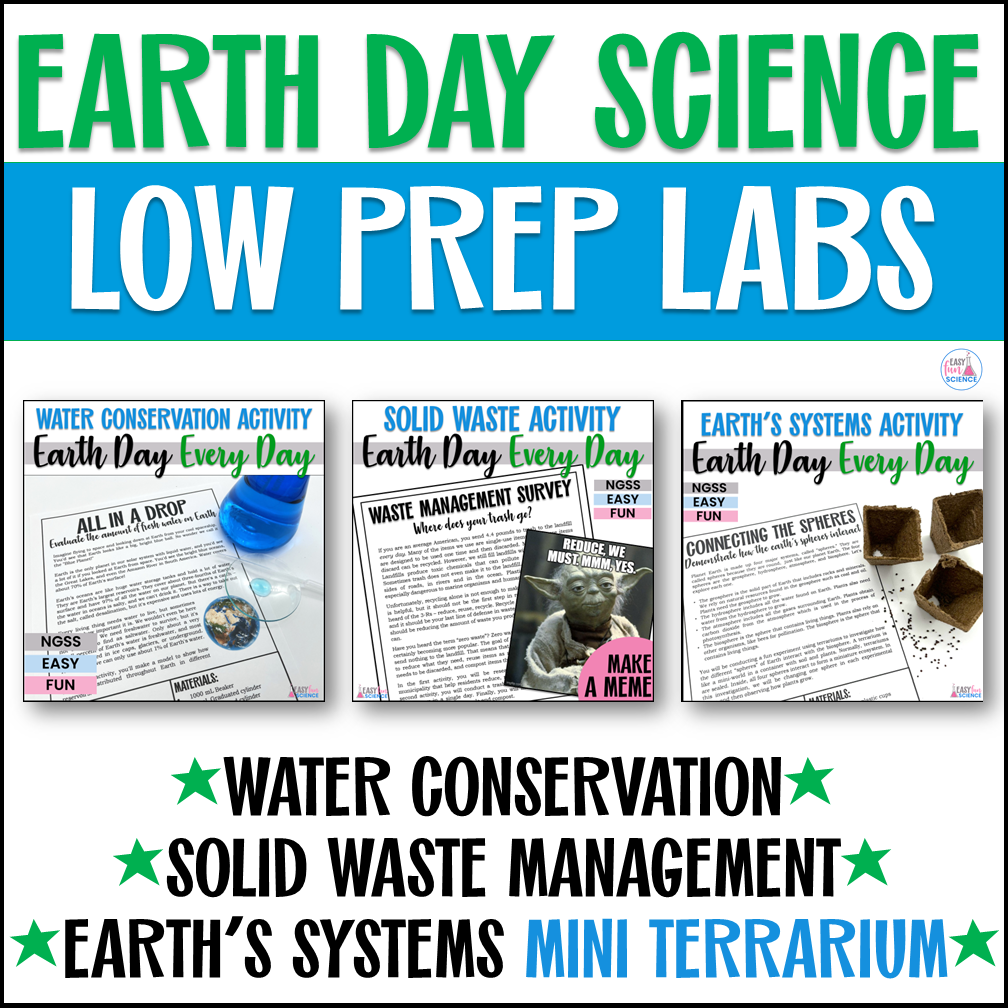 Low prep Earth Day science activity printable for students