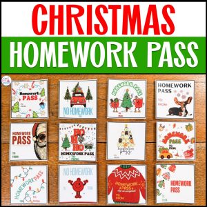 Christmas homework pass printable for students