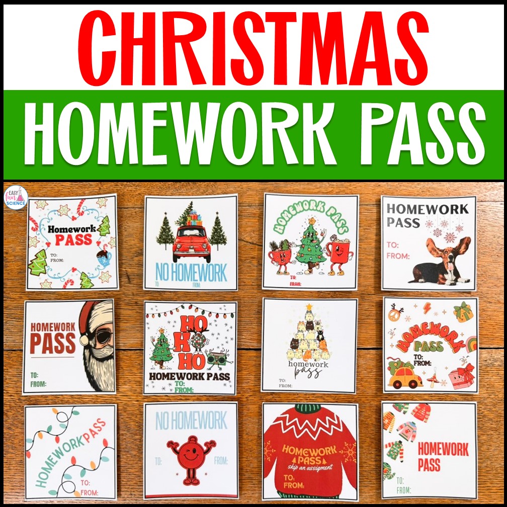 Christmas homework pass printable for students