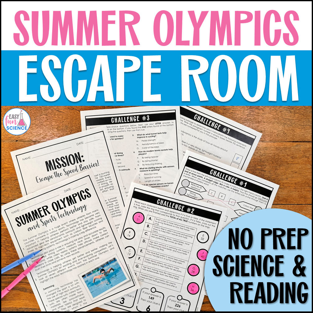 No prep Summer Olympics classroom activity with reading passage
