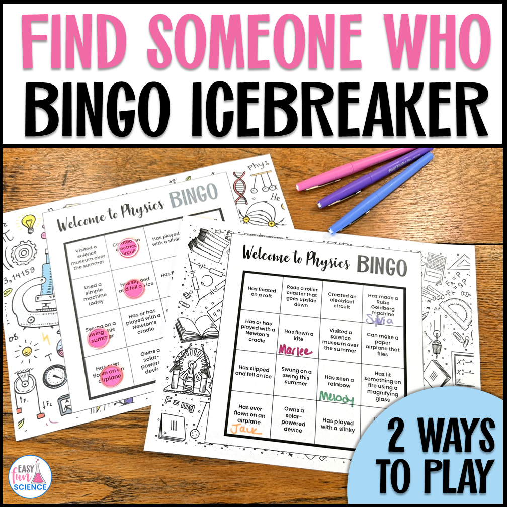 Printable high school physics icebreaker worksheets