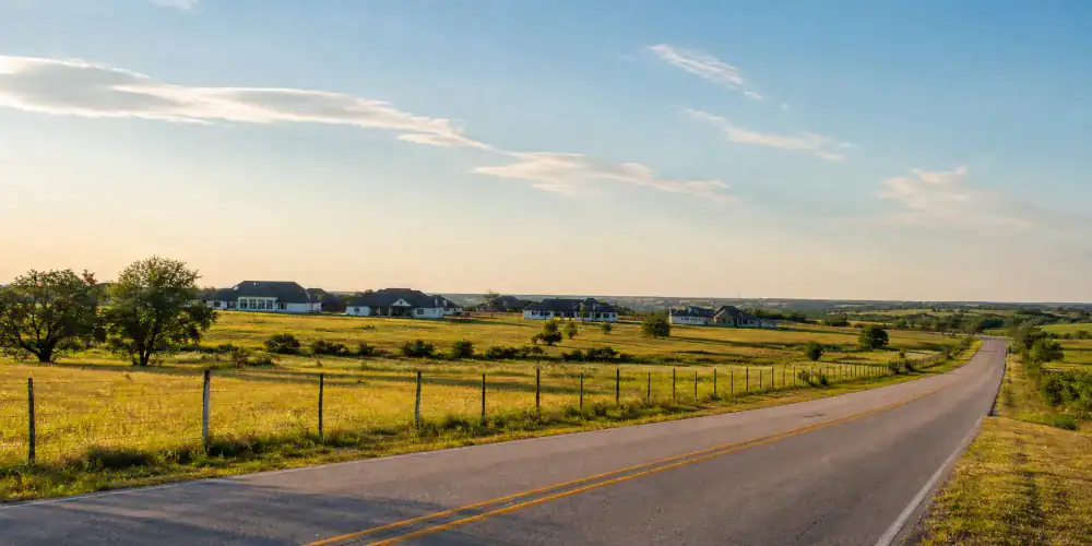 Expansive Texas landscape with homes in Northlake