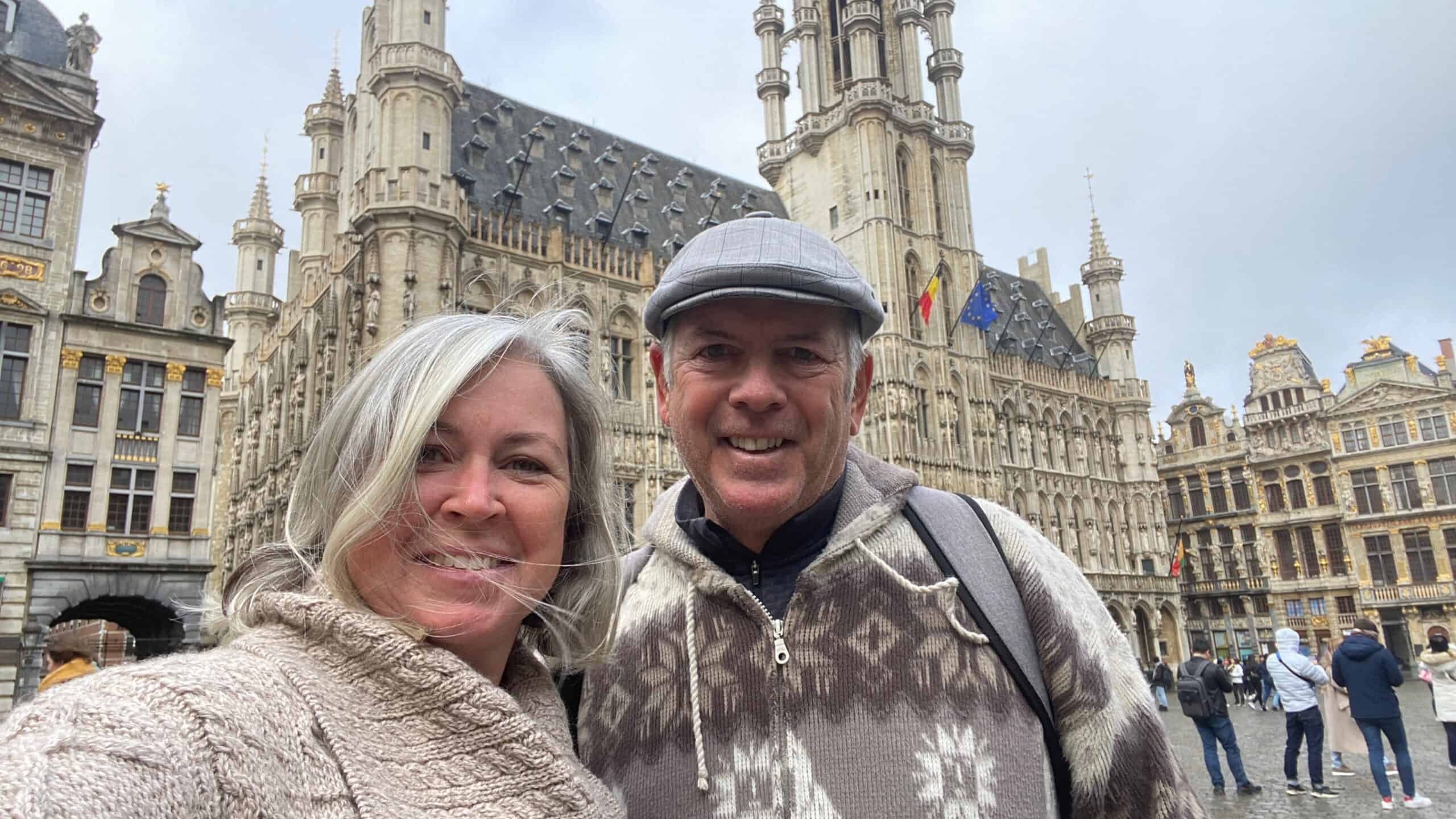 is-brussels-worth-visiting Our selfie in the Grand Place of Brussels. We definitely think Brussels is worth visiting.