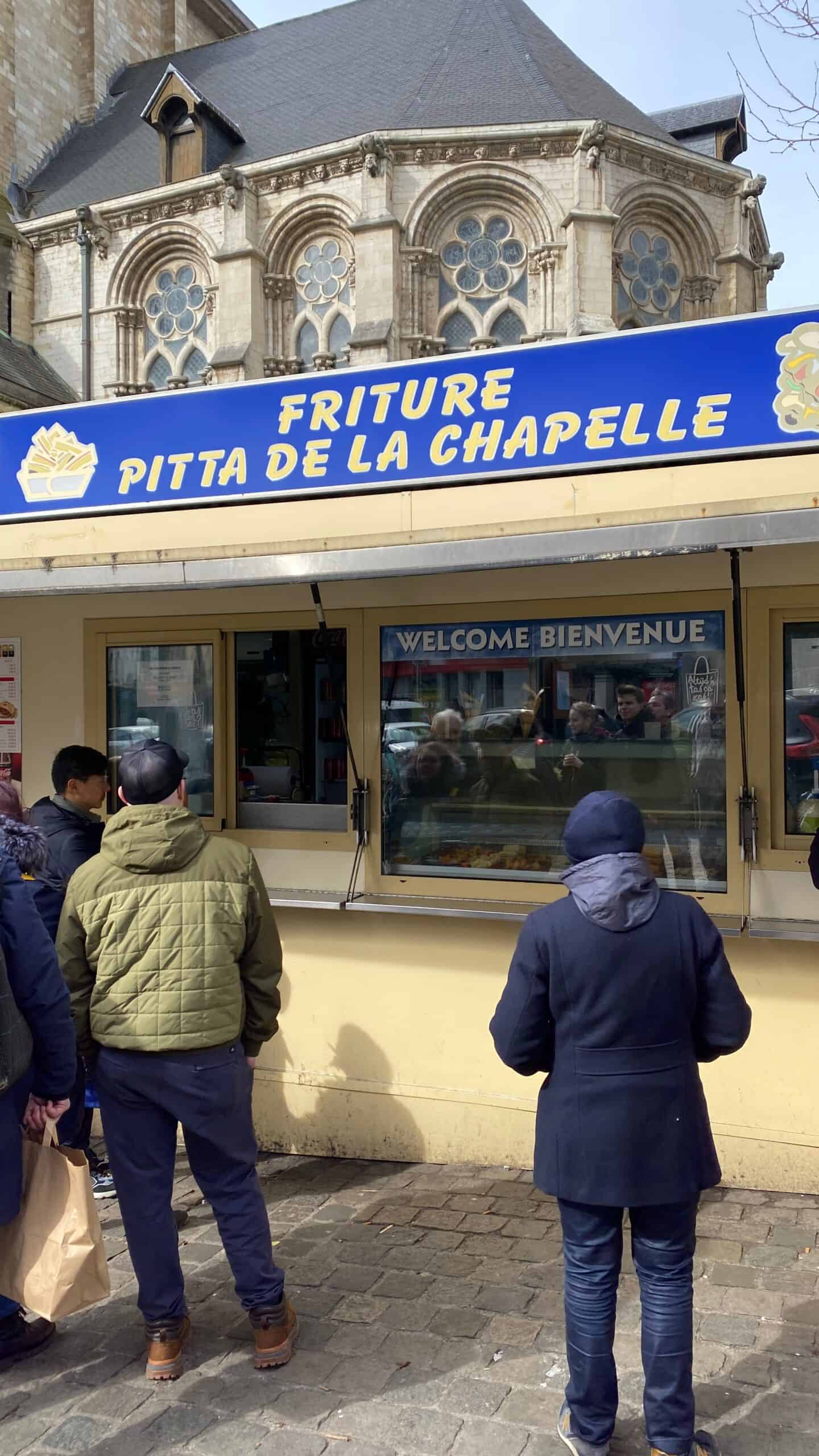 is-brussels-worth-visiting A local street shop that specializes in amazing Belgian frites.