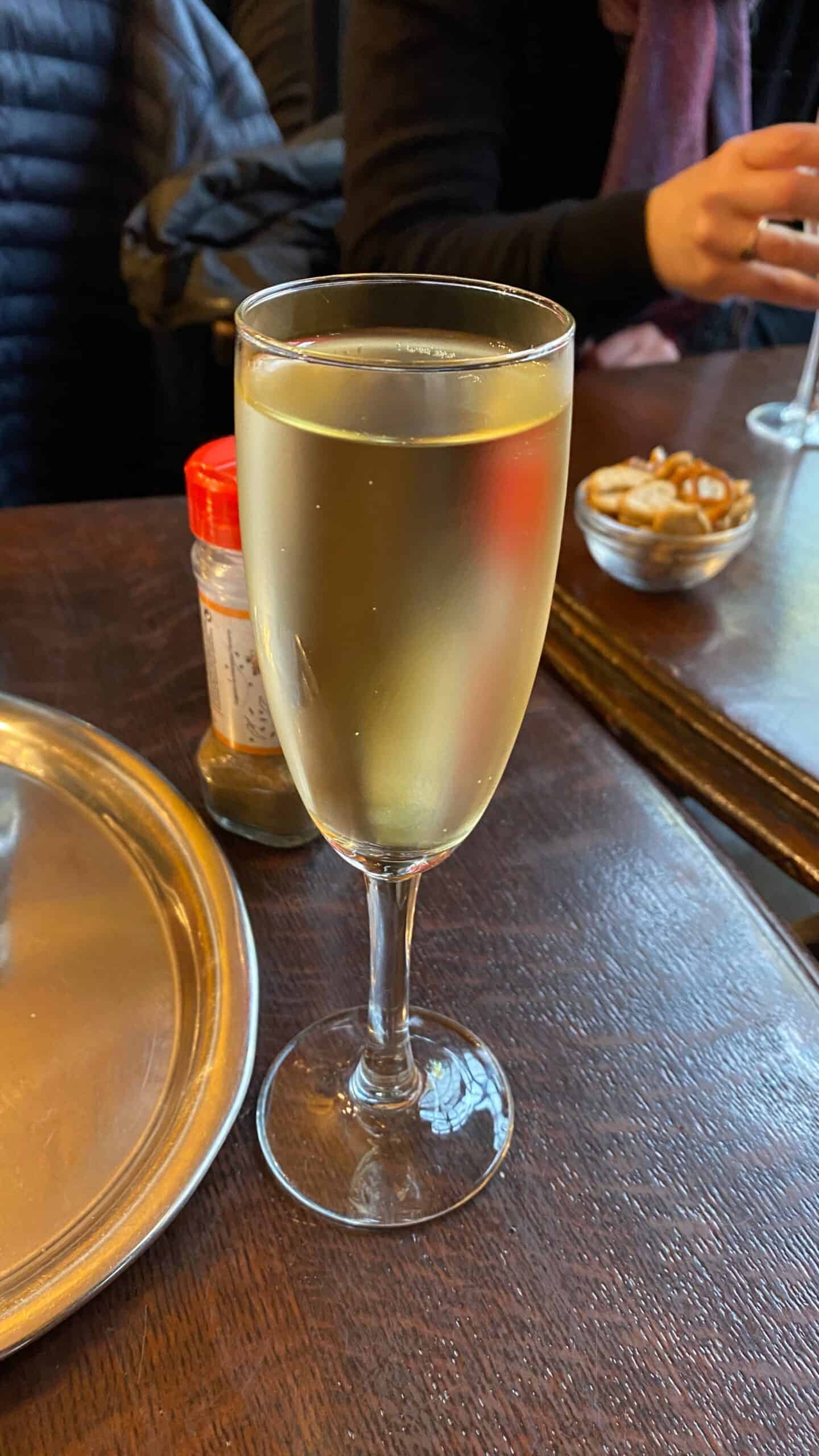 is-brussels-worth-visiting Half and half drink with sparkling wine and white wine combined.