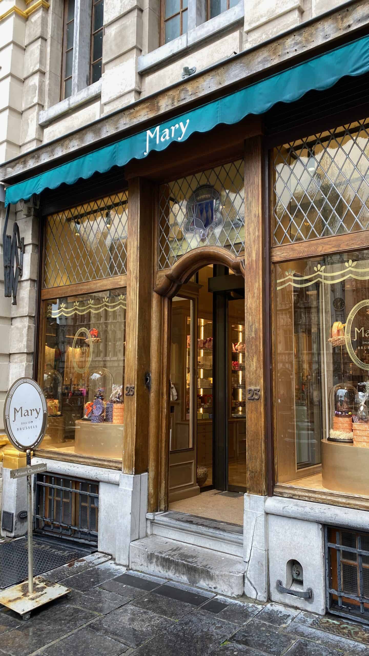 best-chocolates-in-brussels Marys storefront - one of the best chocolates in Brussels