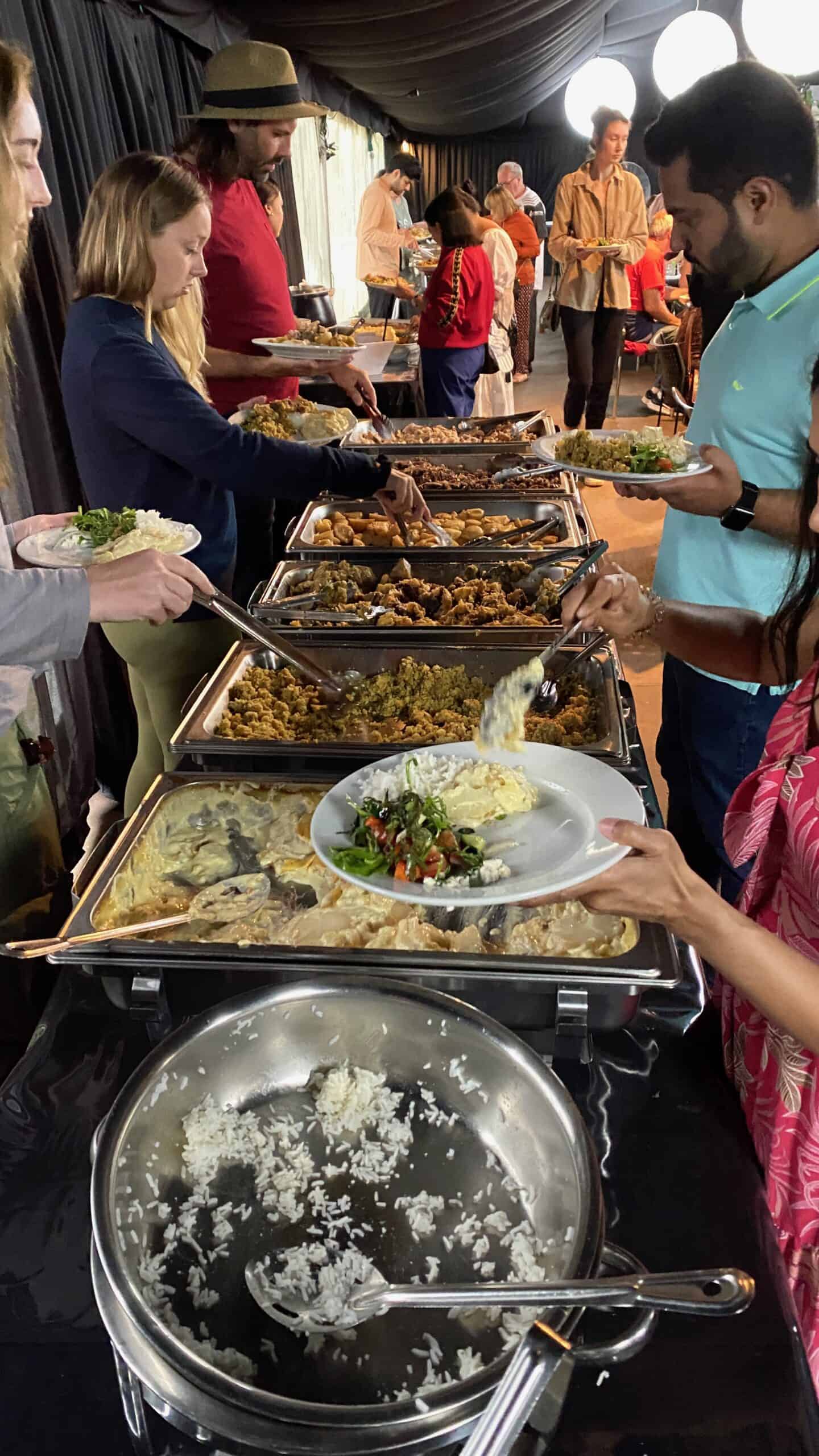 Traditional food at the Maori Cultural Village