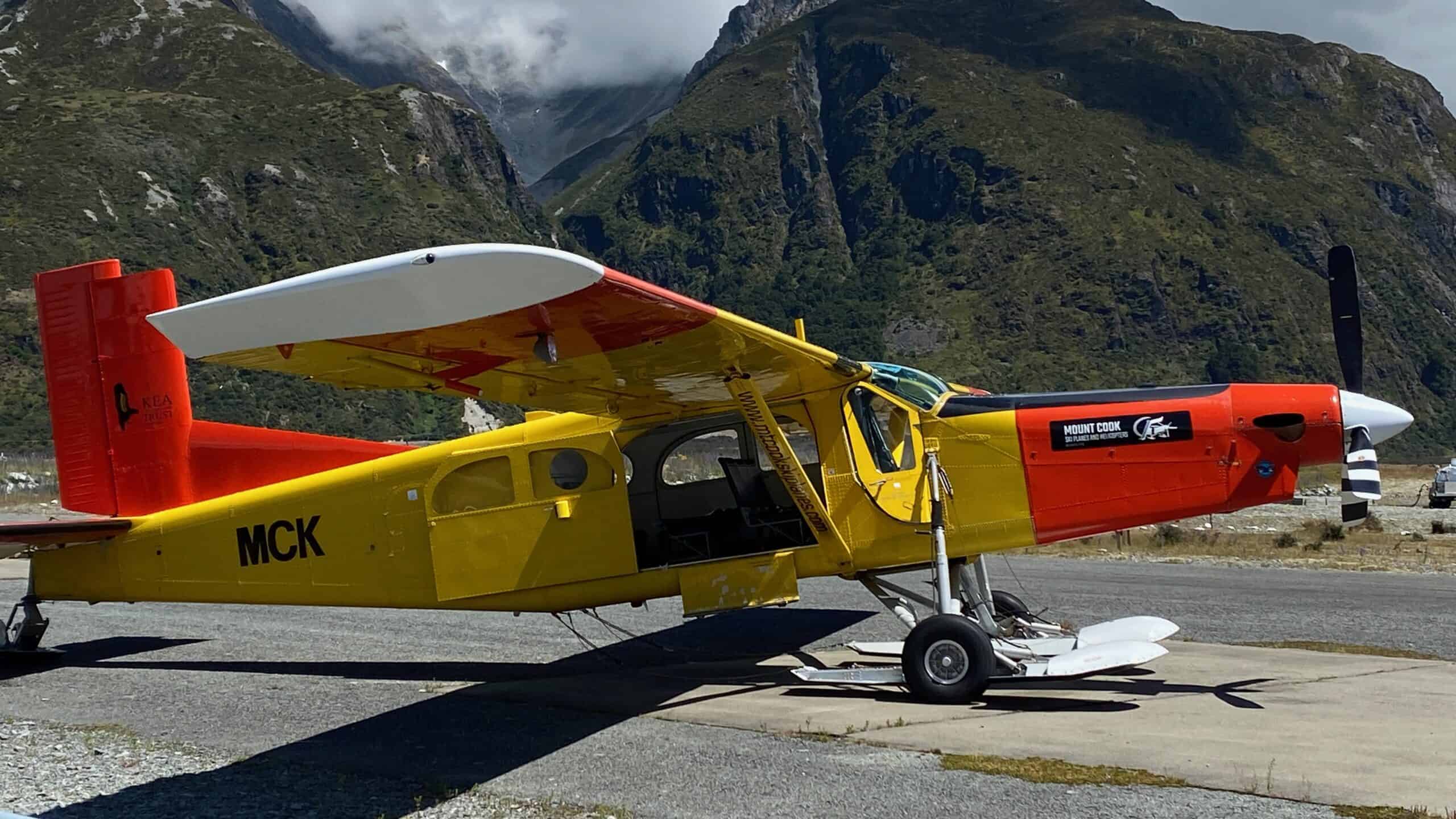 The ski plane that we boarded to fly over Mt Cook