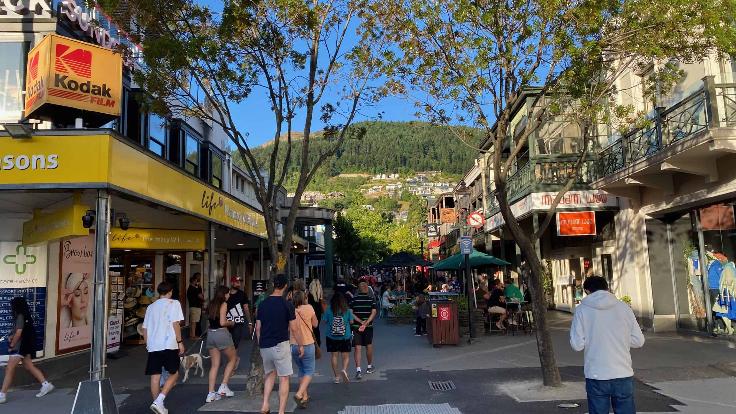 The bustling streets of Queenstown