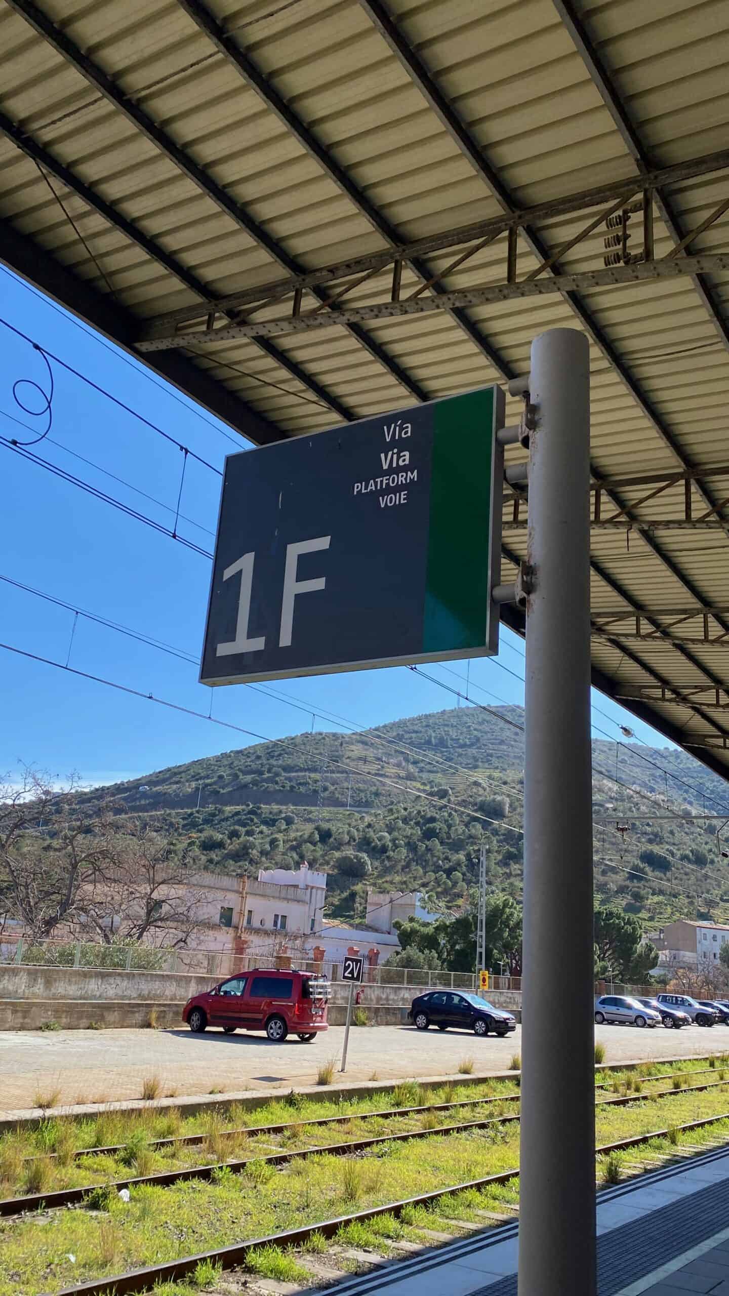 Train station platform in Portbou