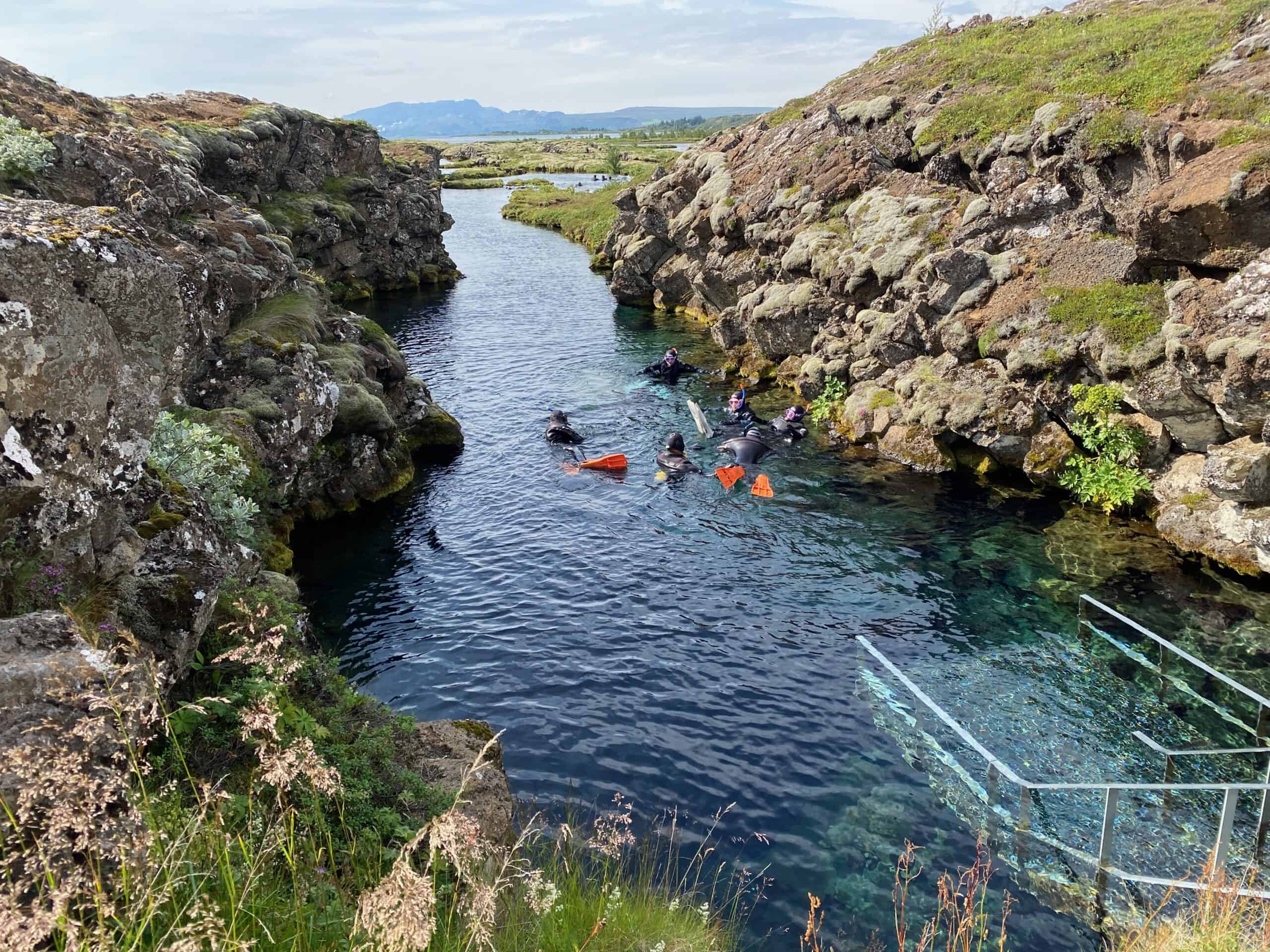 Snorkelling in the fissure at Silfra