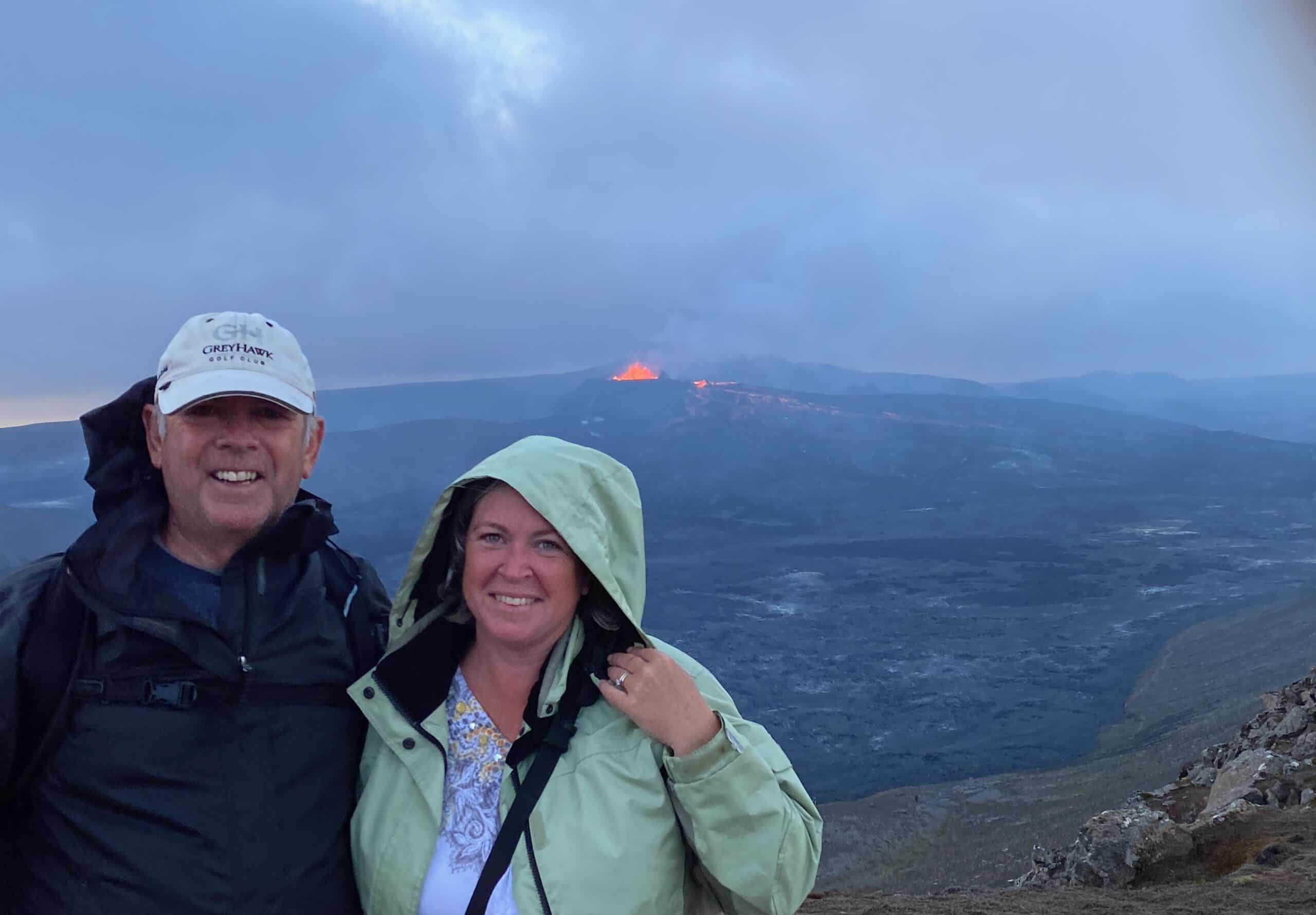 Our picture with the volcano behind us