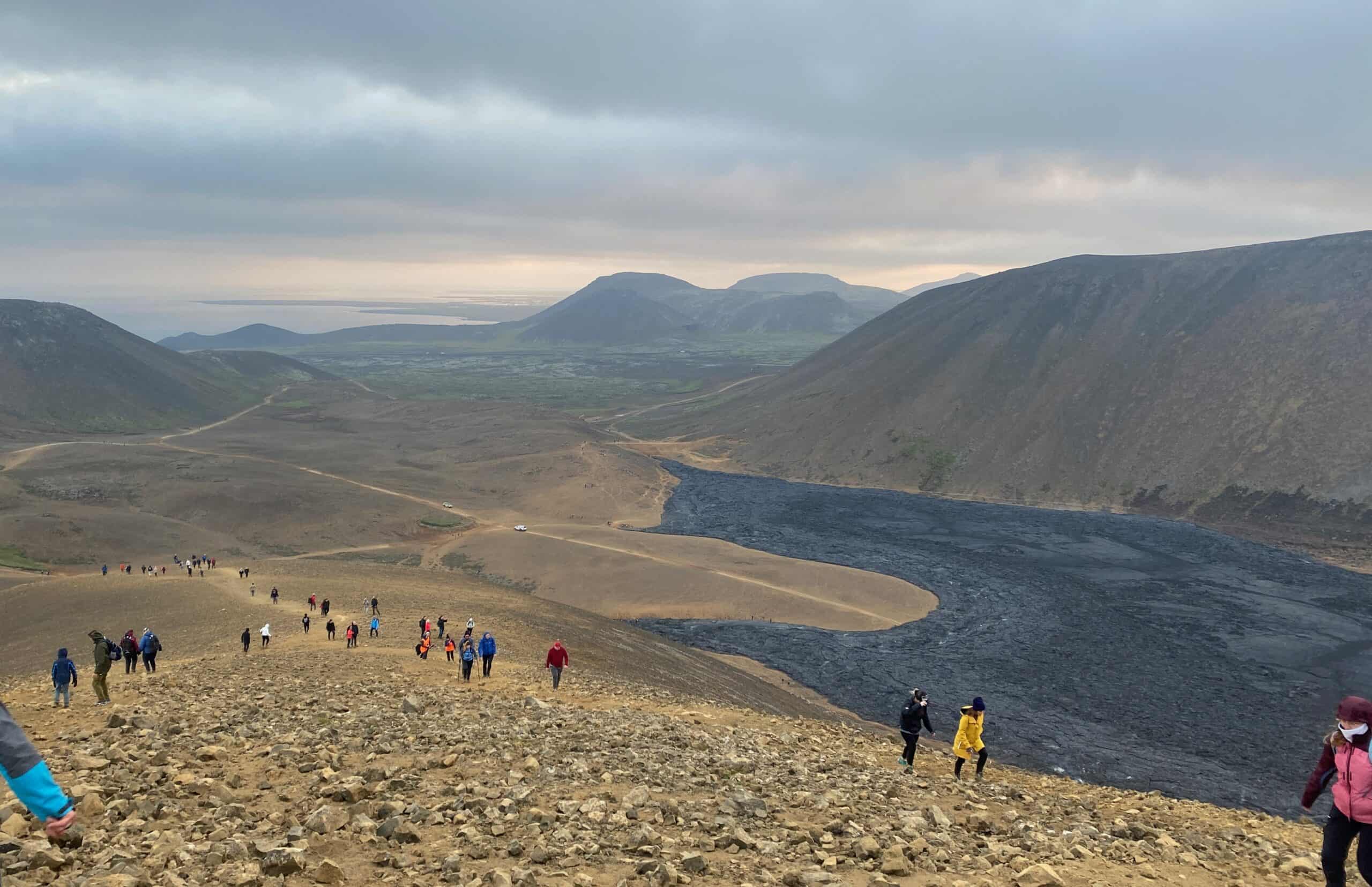 Hiking up to see the volcano