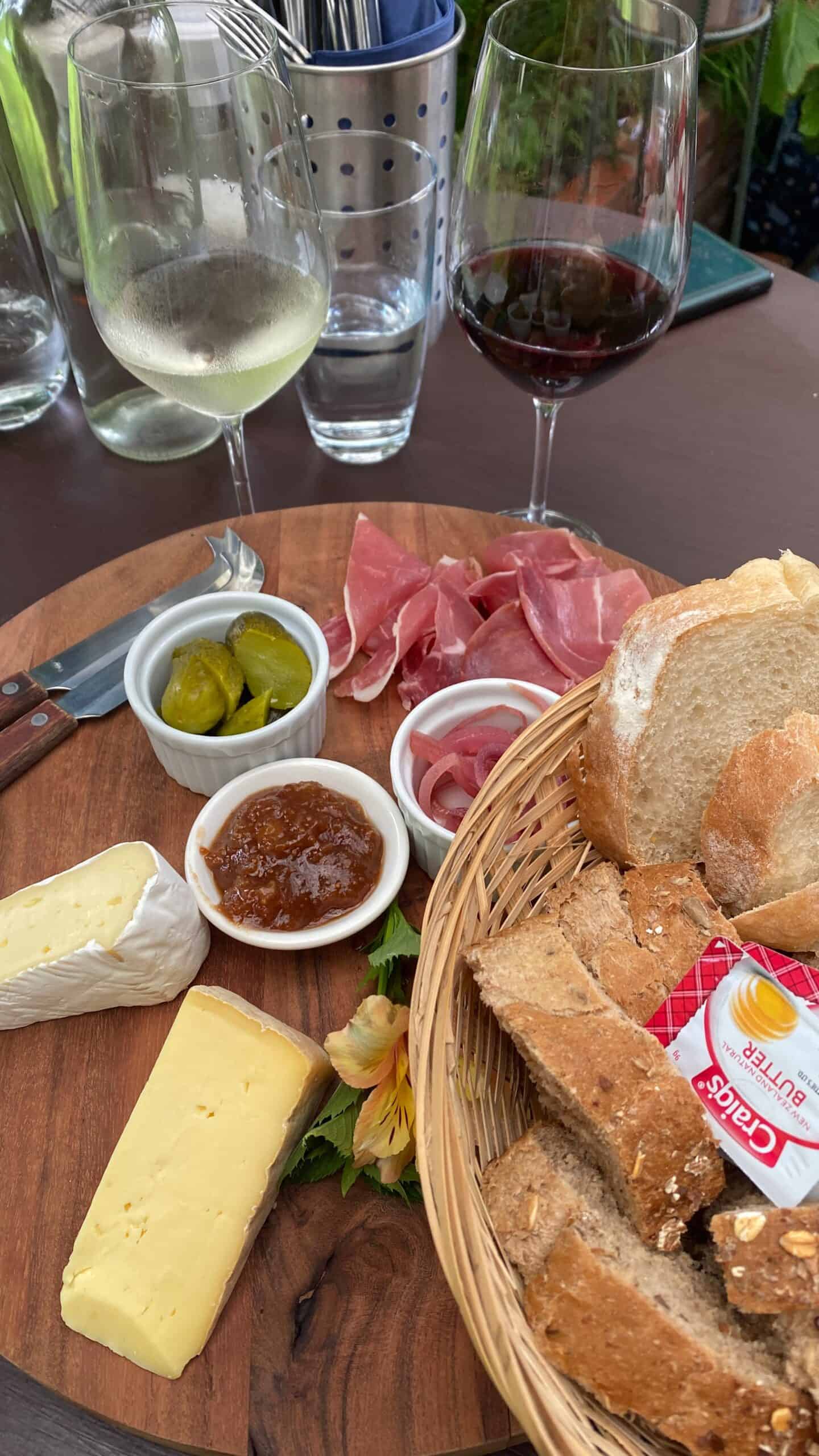 Charcuterie board at Hunters Wines