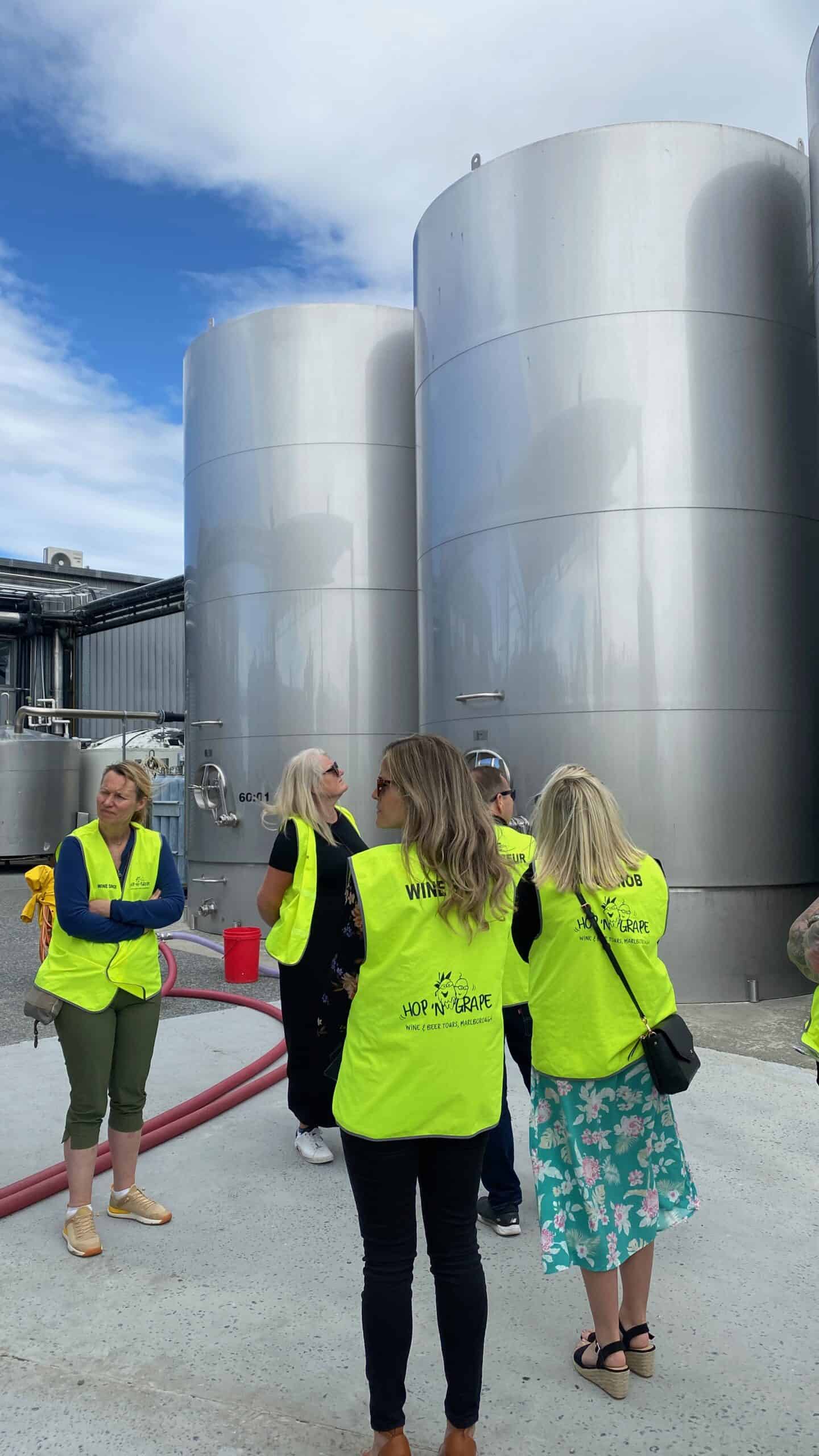 Stainless steel tanks for the famous Sauvignon Blanc - the most popular wine in New Zealand
