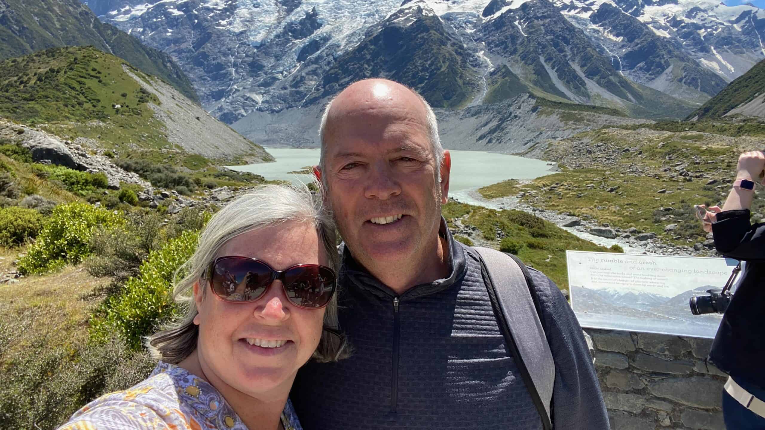 Enjoying the stunning scenery at Mt Cook