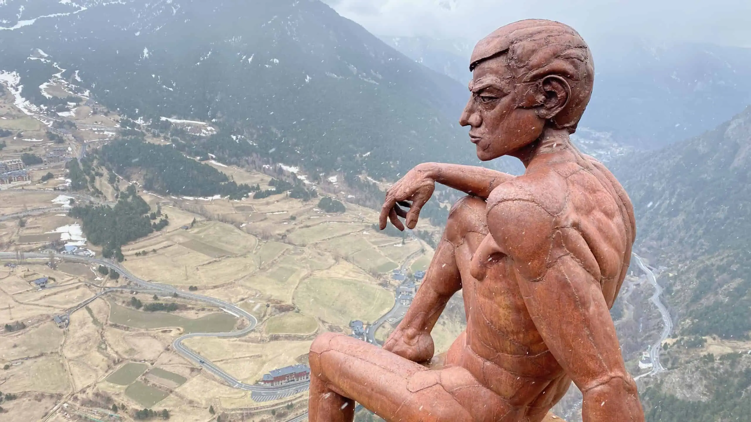 The Ponderer sculpture that you can see on an Andorra tour