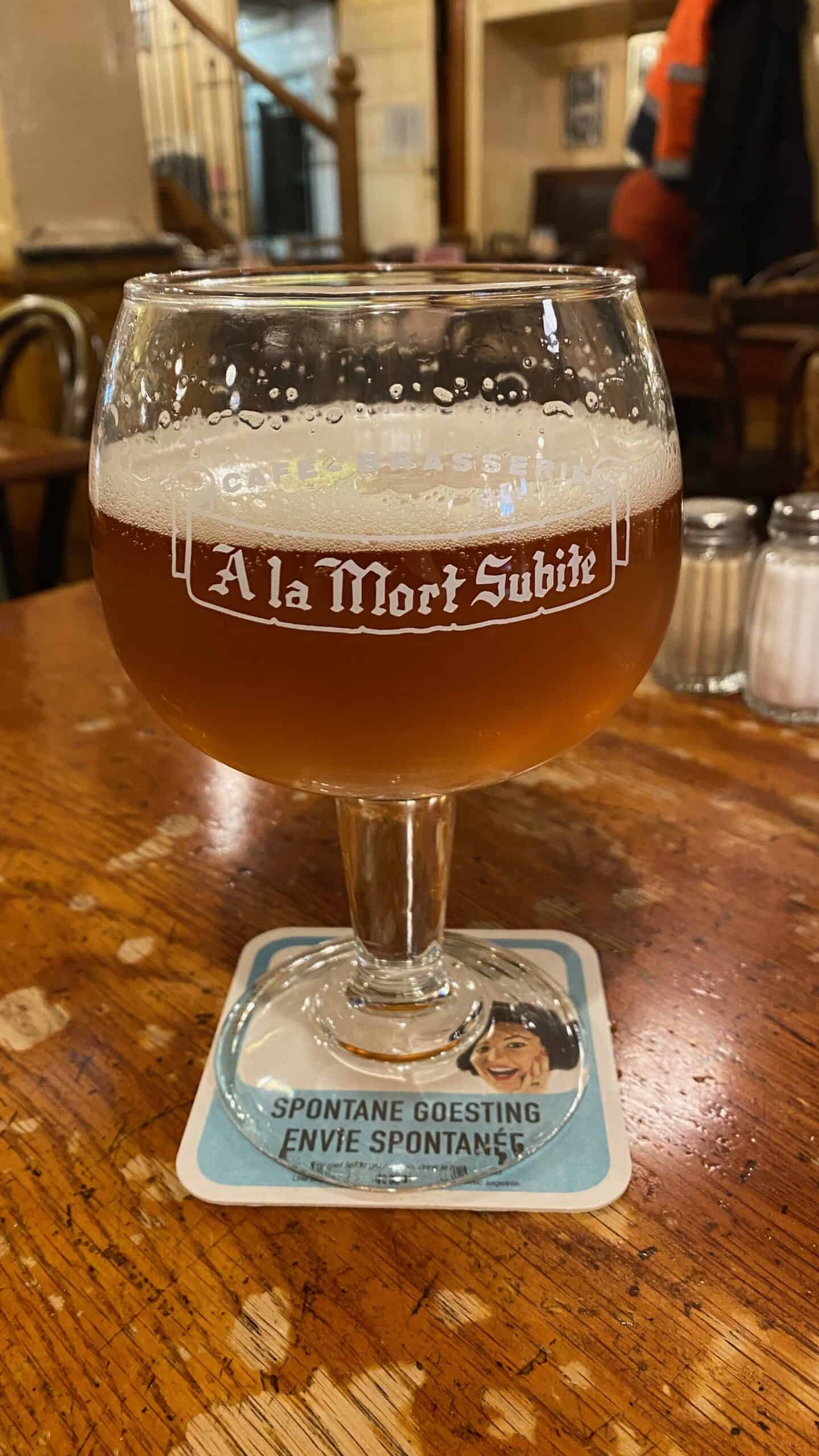 Beer tasting while on a Brussels walking tour