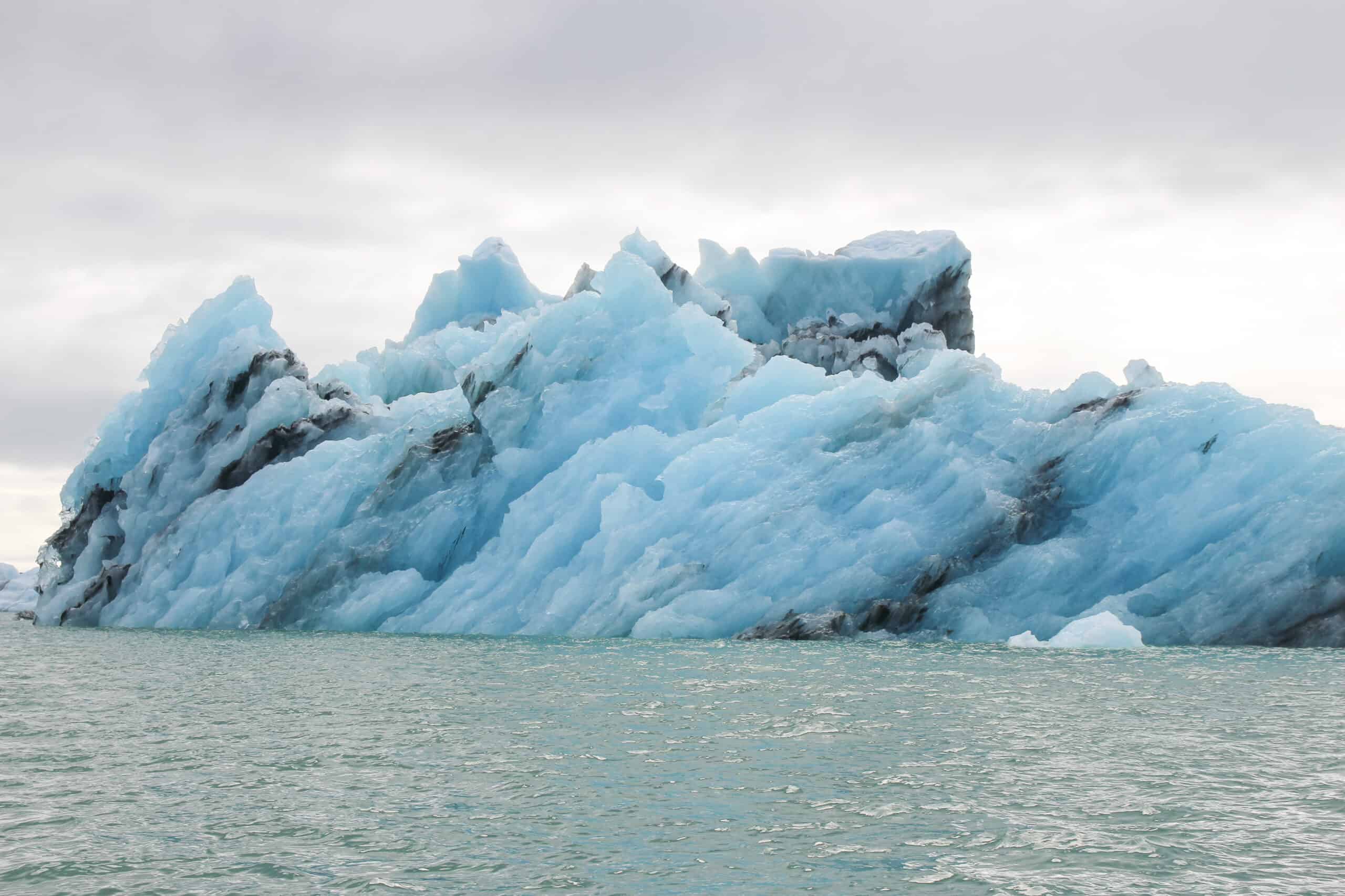Massive icebergs in the glacier lagoon