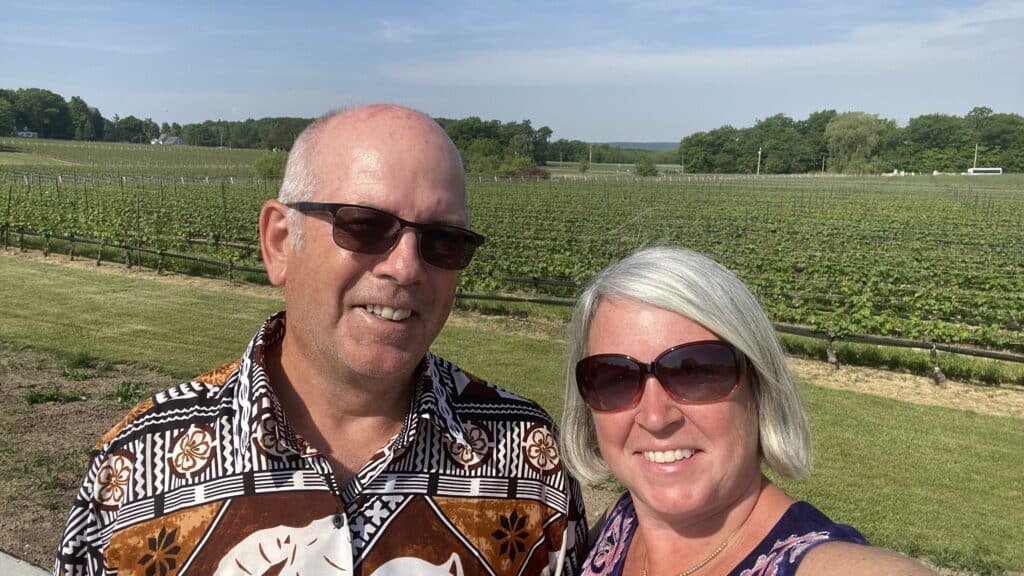 Our selfie in the vineyards