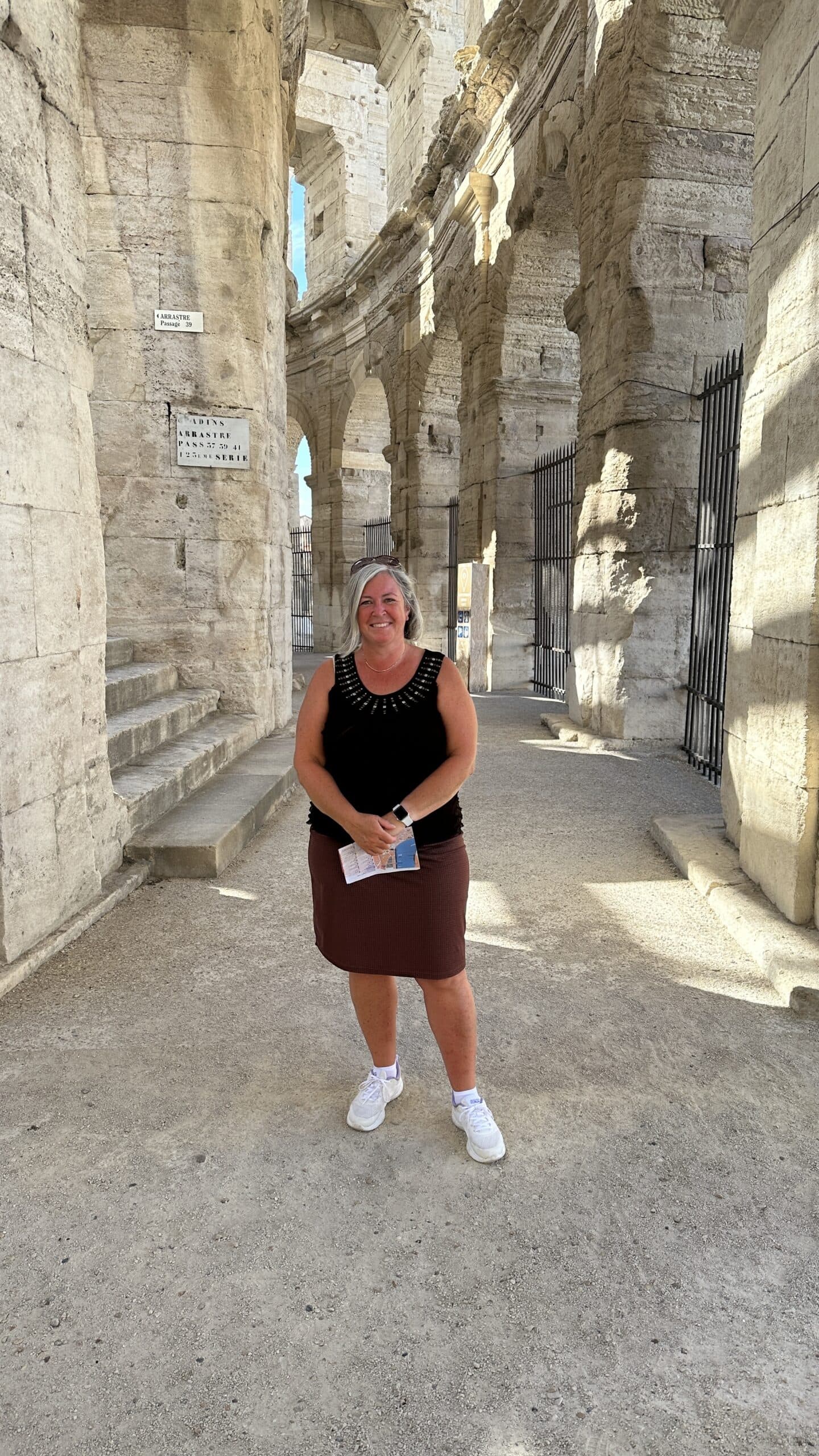 Kim at the Arles Amphitheatre
