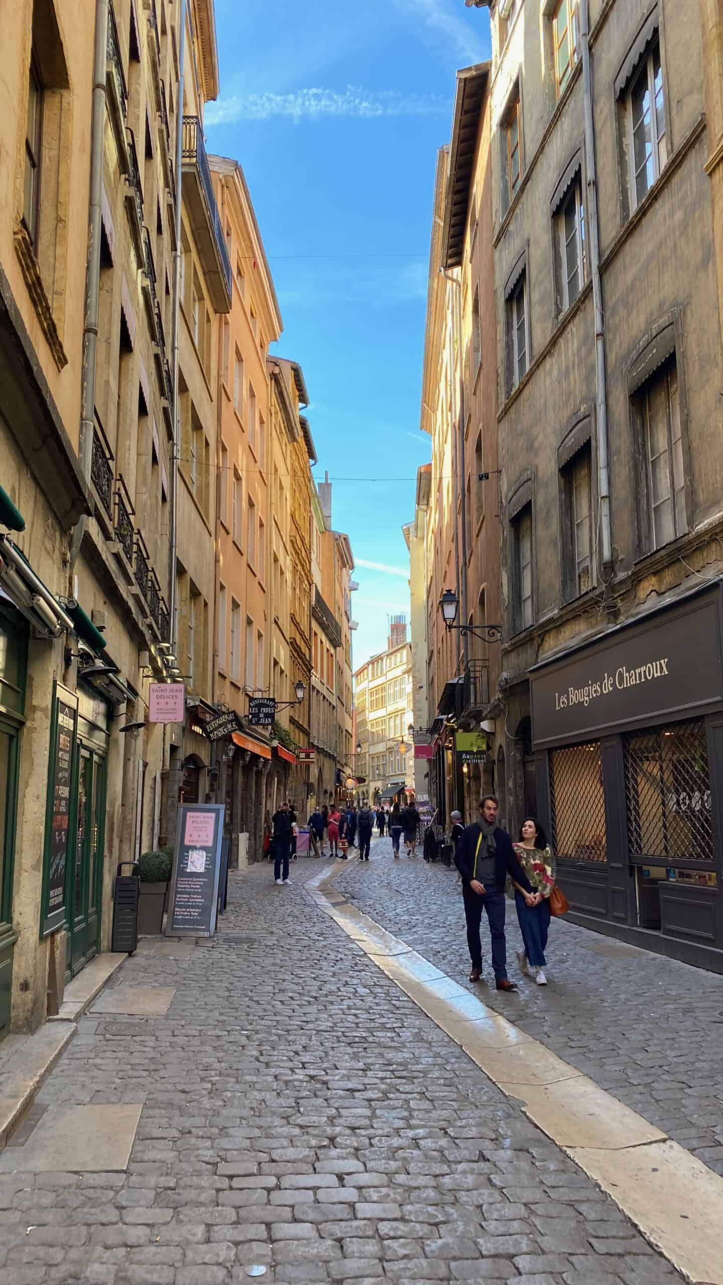 Beautiful street in Old Town Lyon