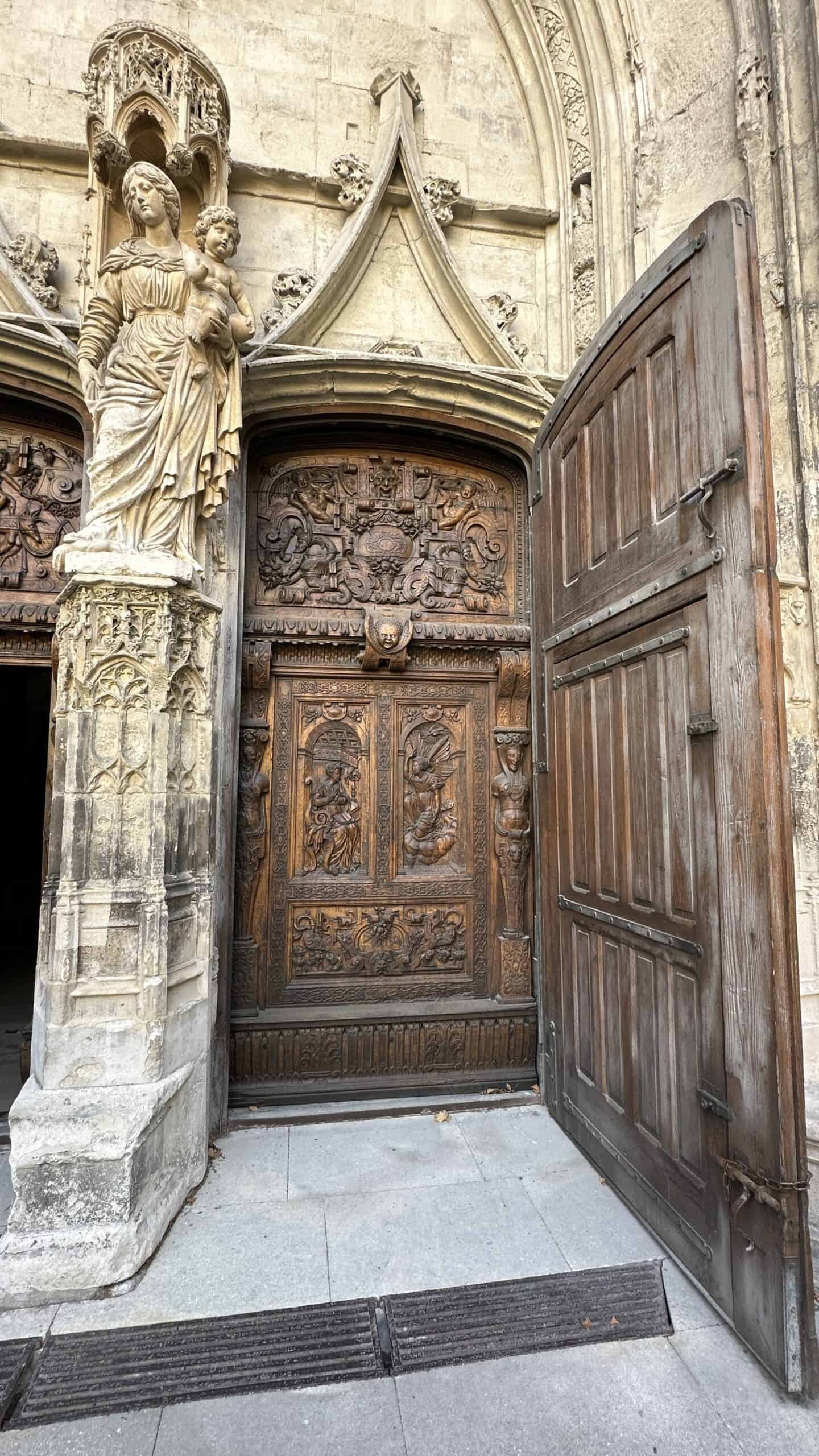 Carved wooden doors