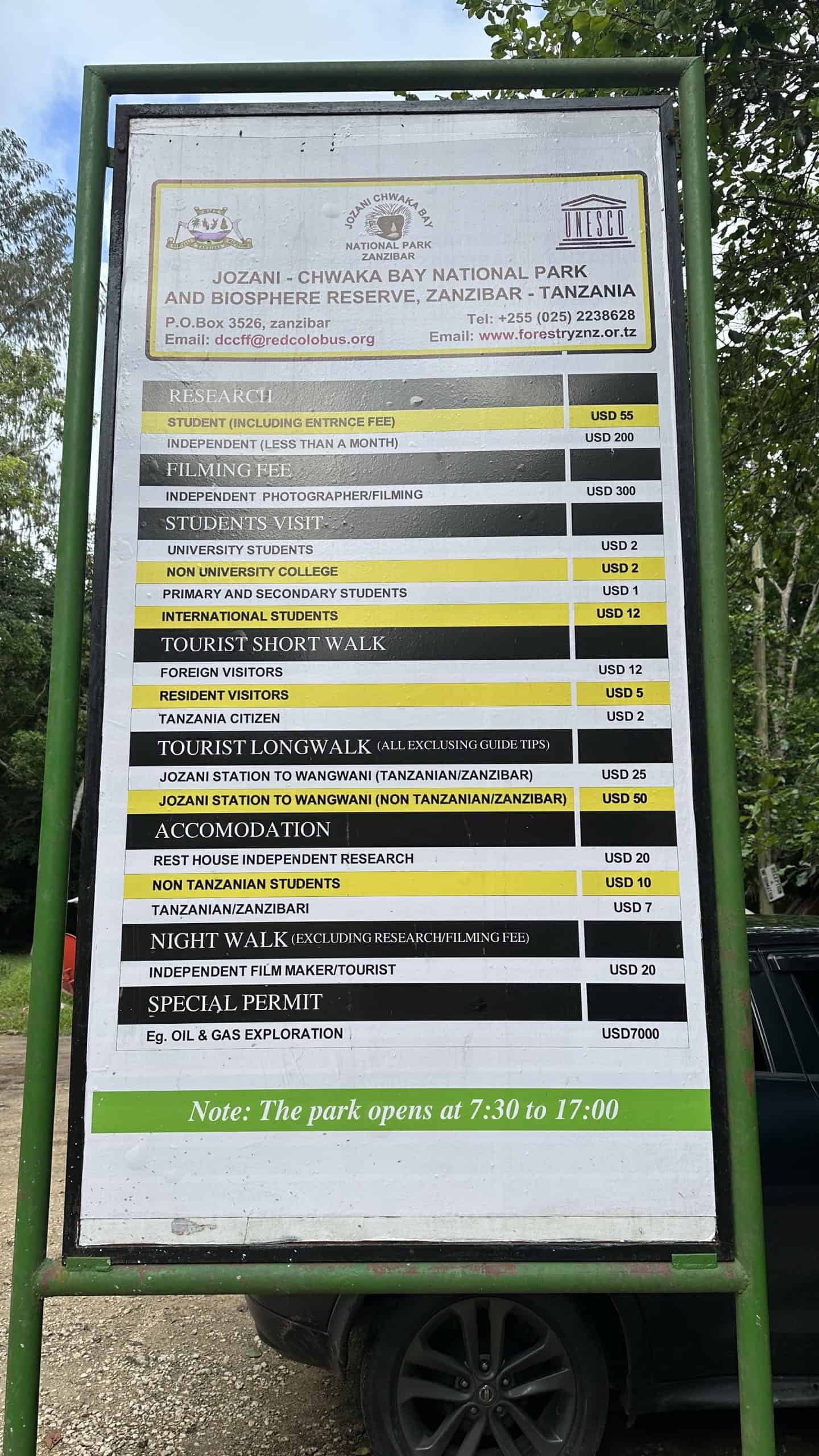 Entrance fees