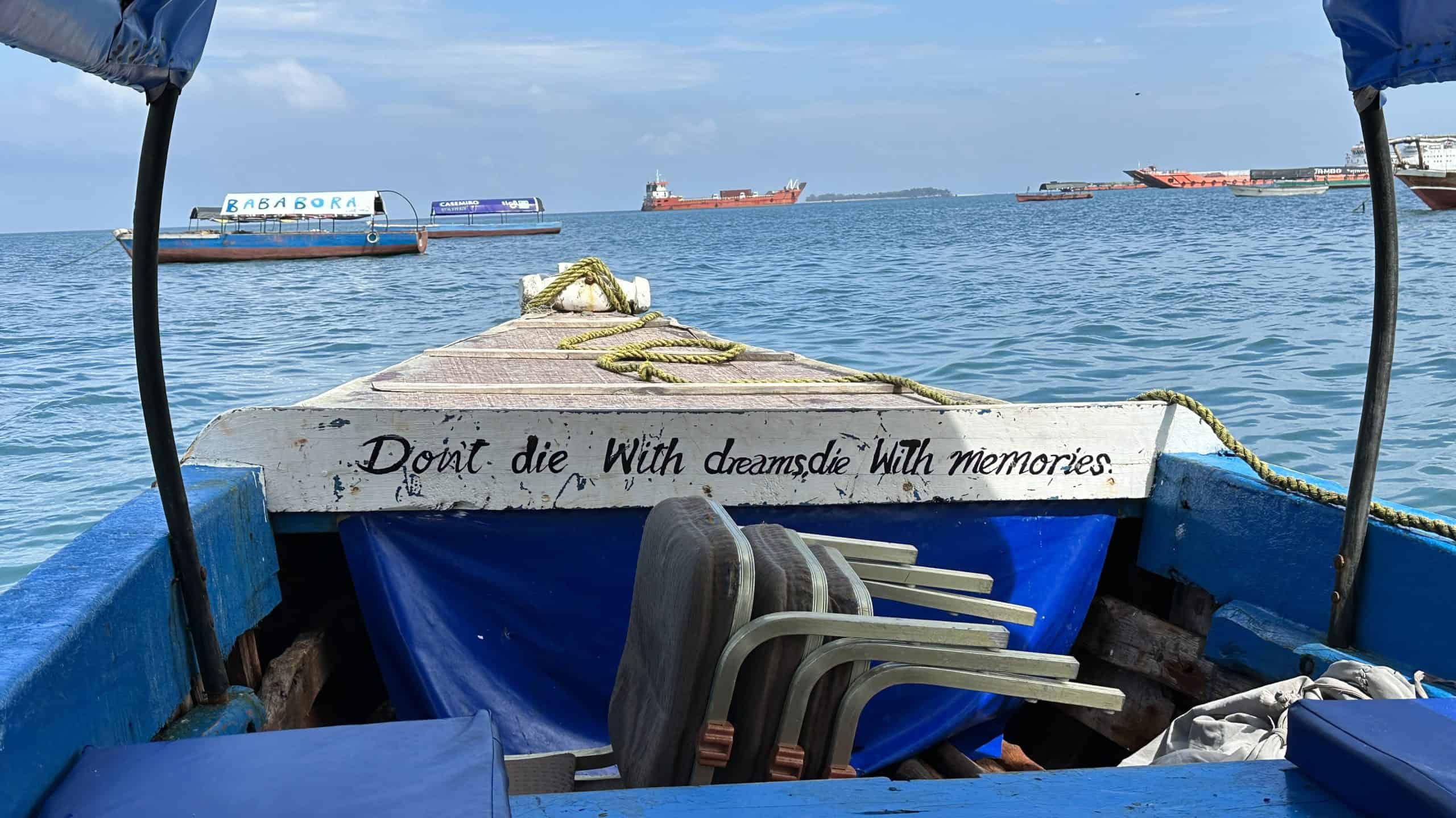 Message on our boat