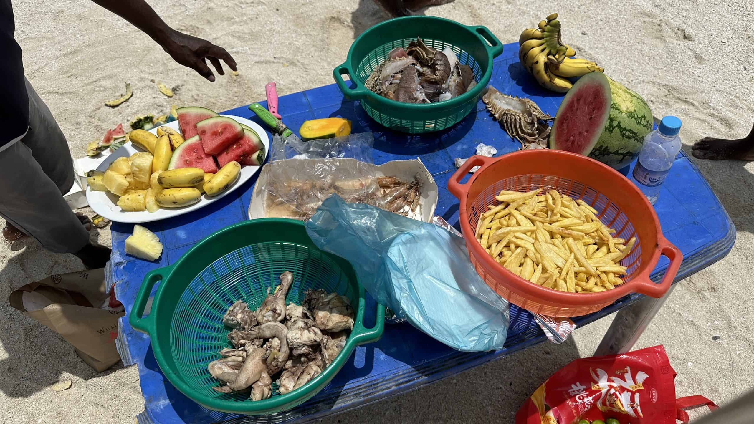 A seafood lunch