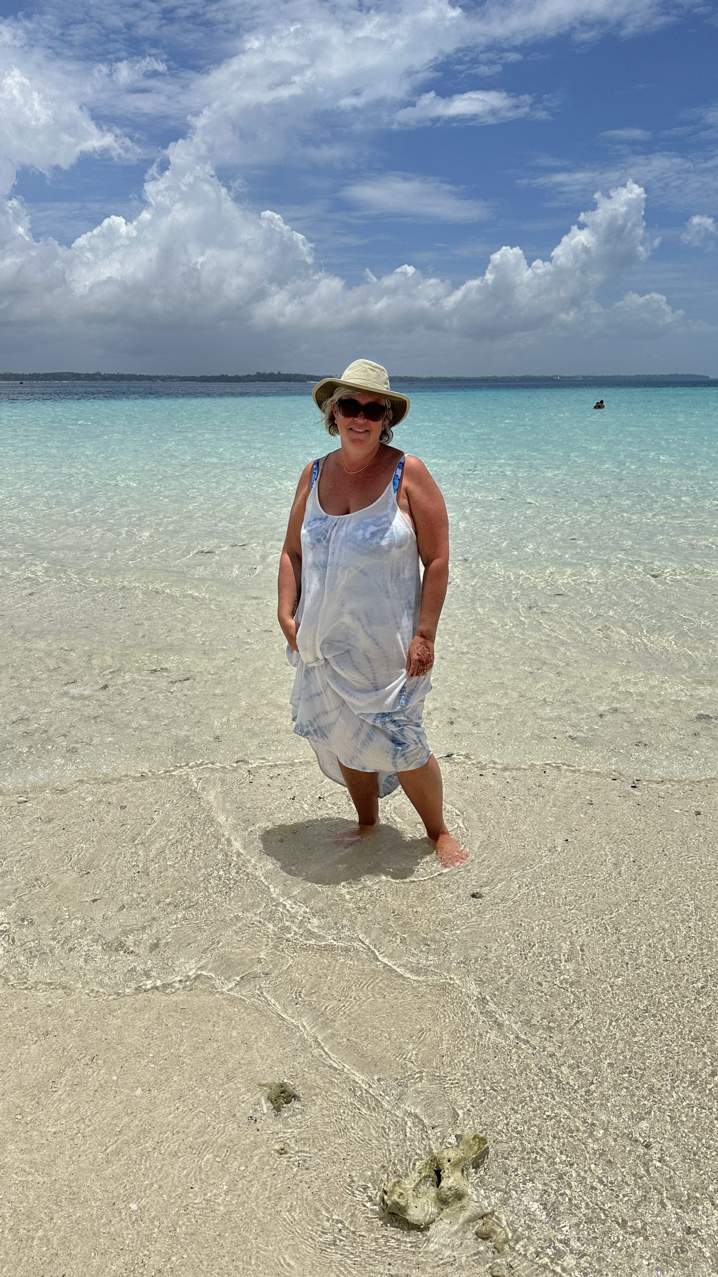 Enjoying the crystal blue water