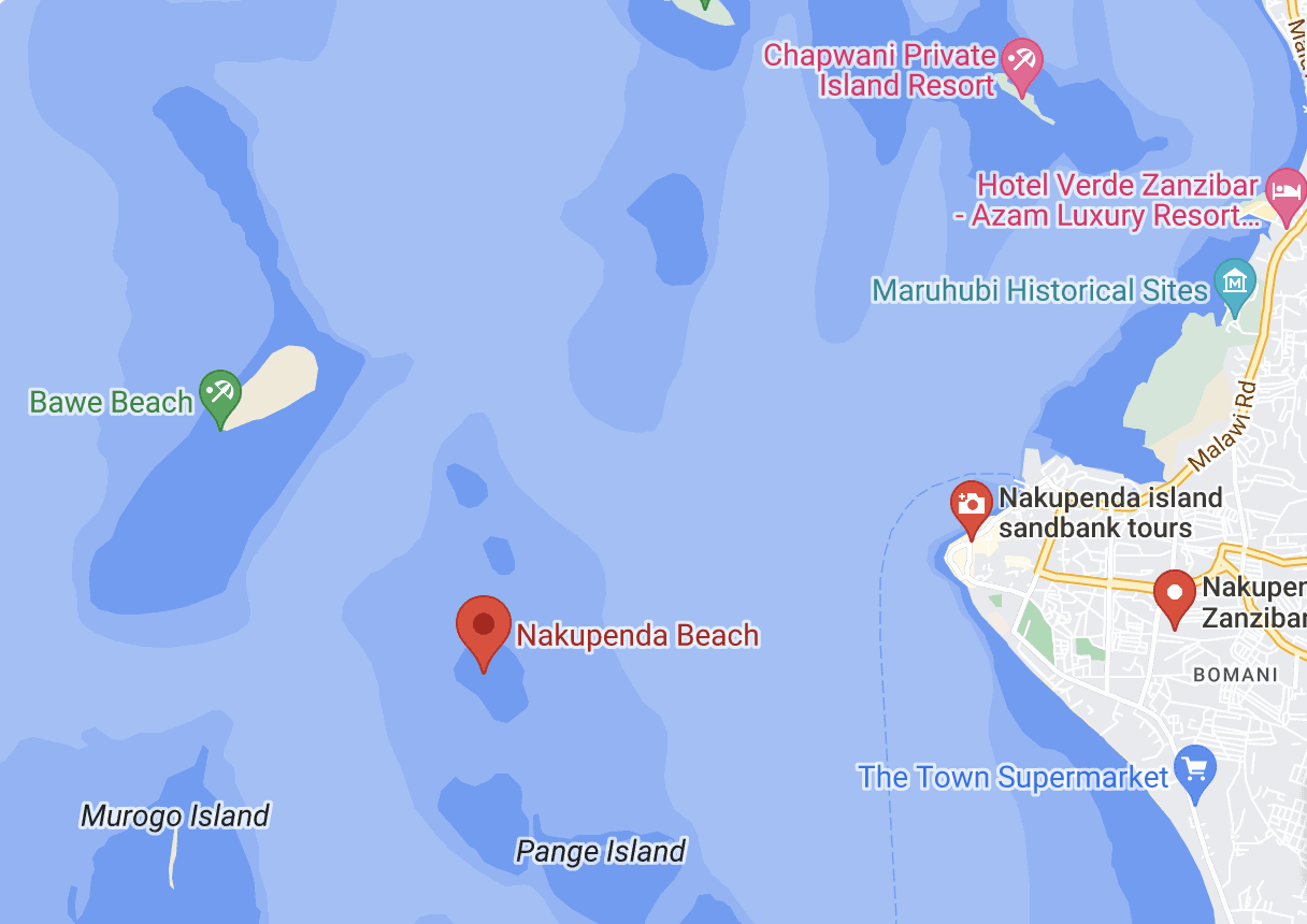Map of Nakupenda Island location