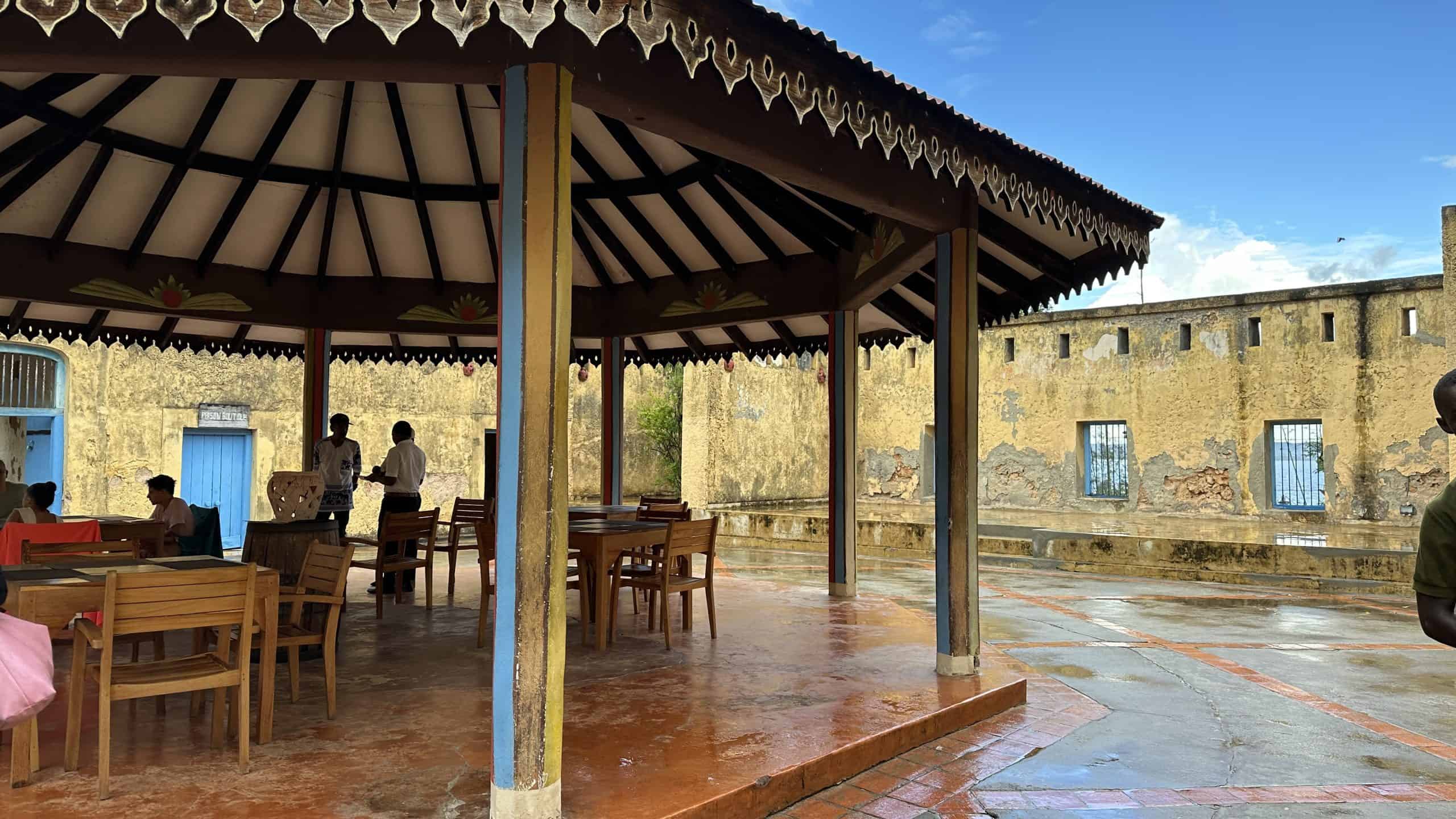 inside the prison courtyard