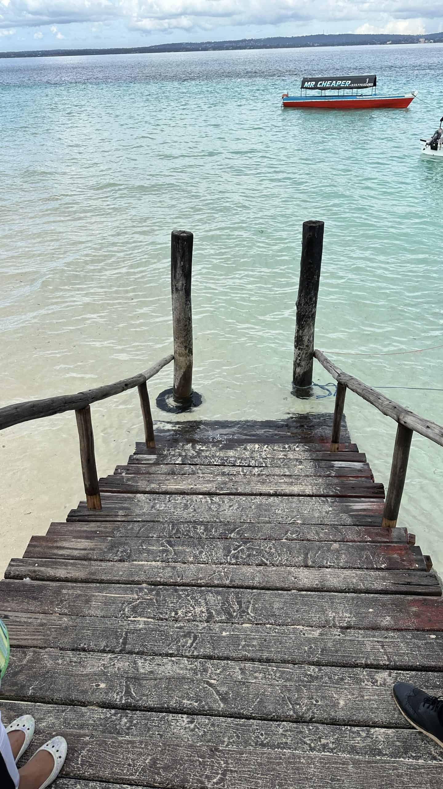 Stairs for accessing the island