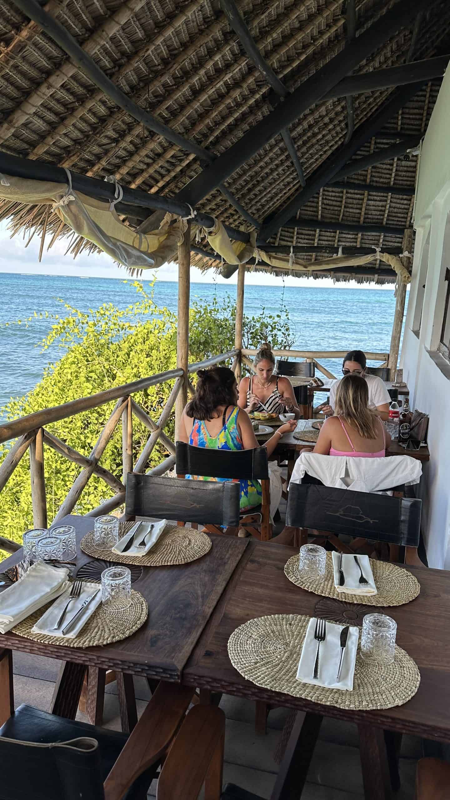Side patios for dining