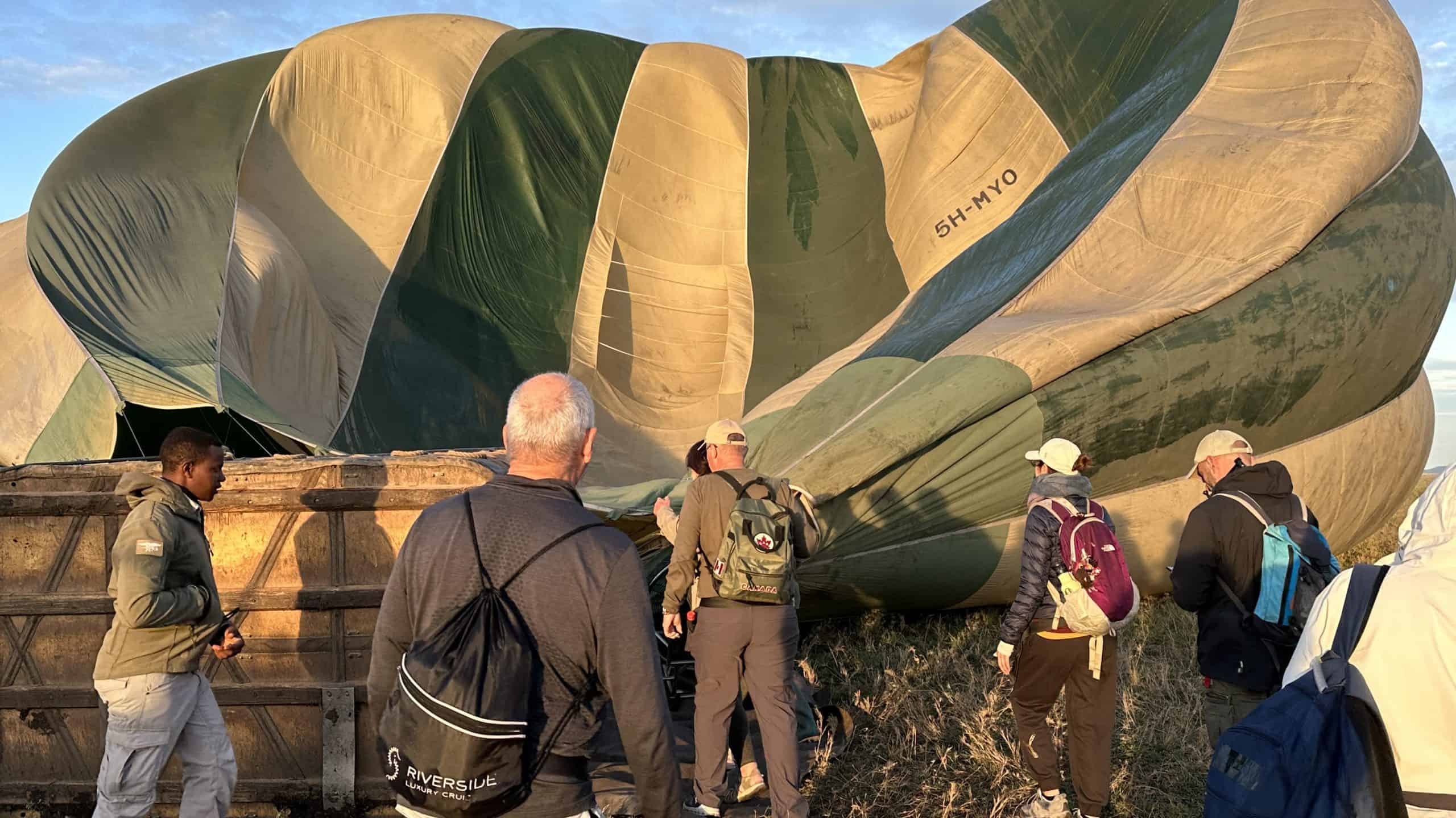 Our hot air balloon being prepared