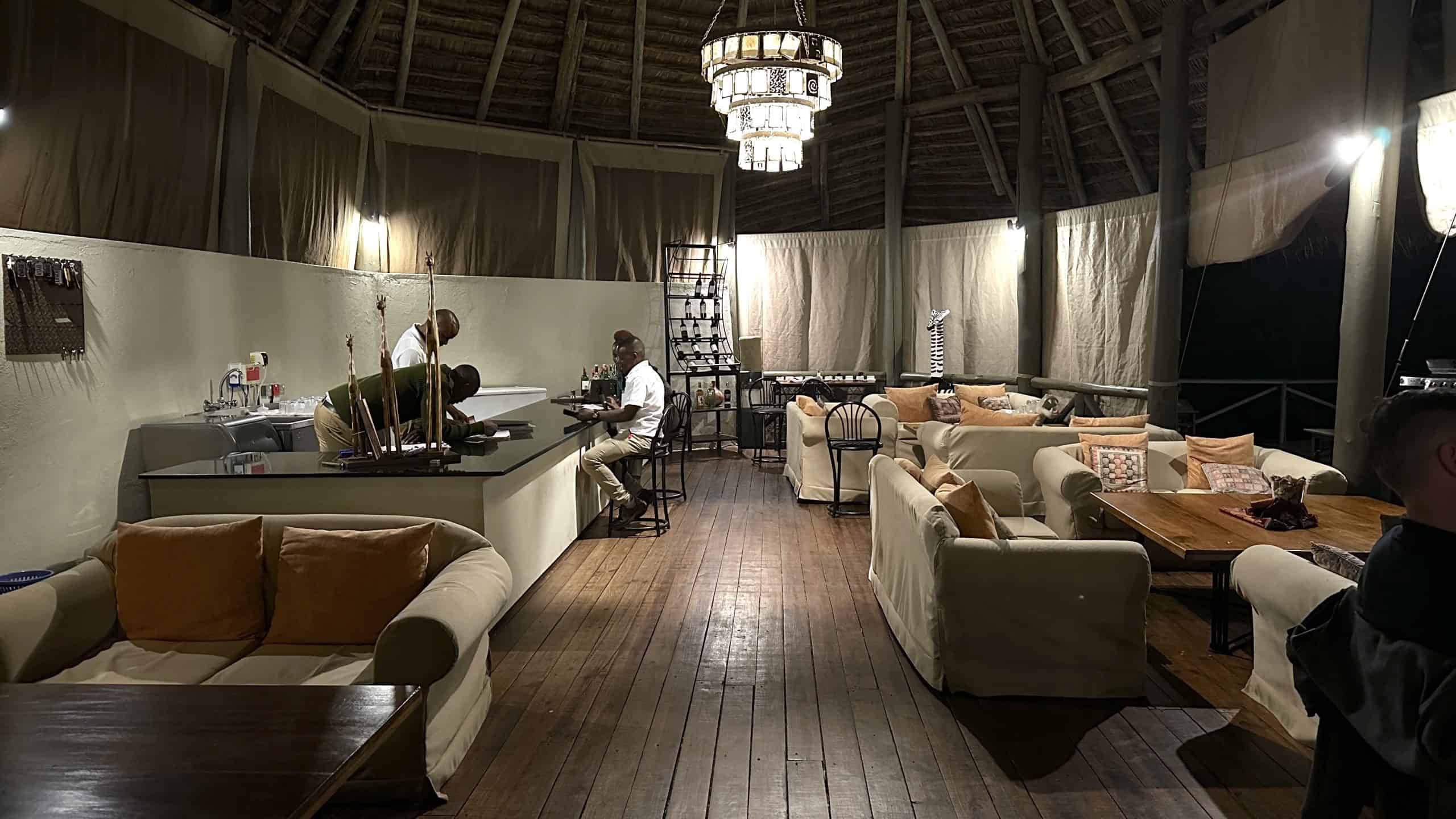 Lounge area at the main lodge