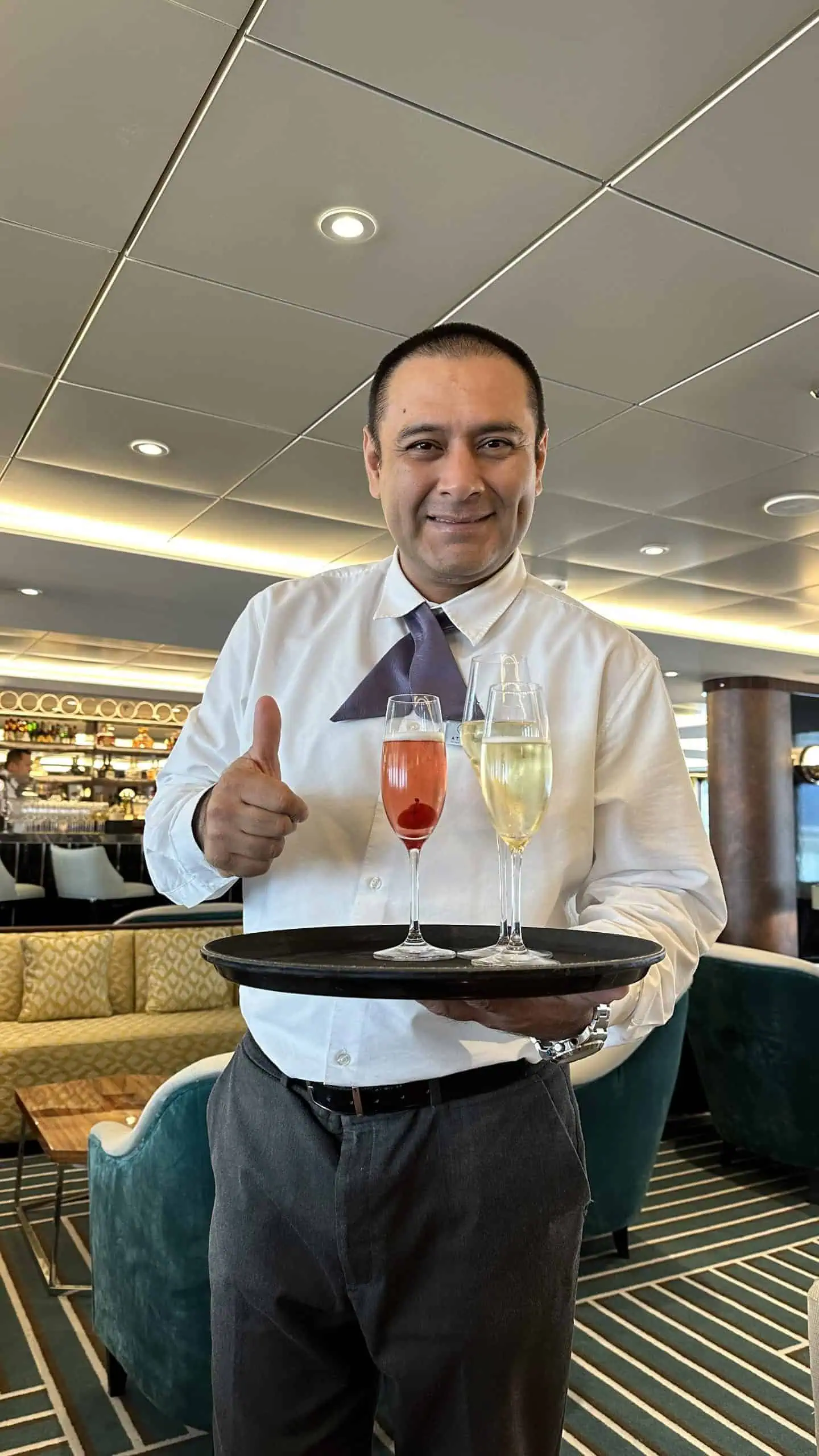 Welcome drinks onboard