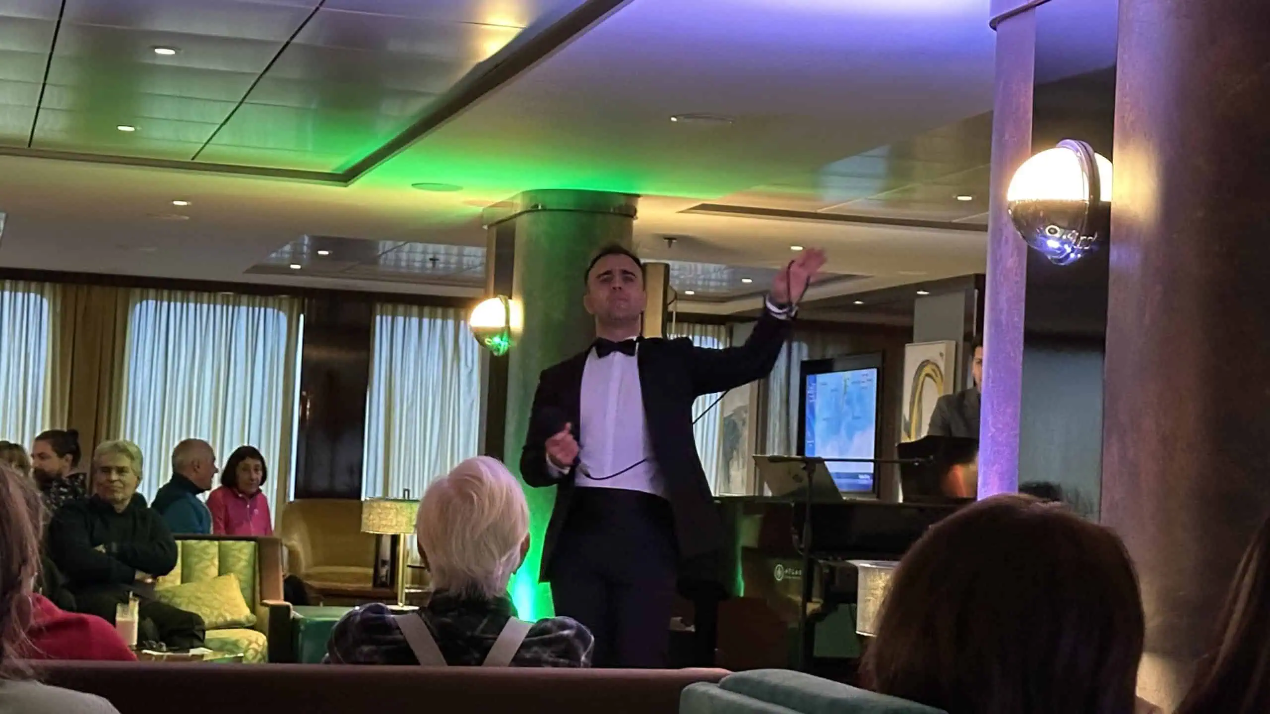 Cruise Director singing opera
