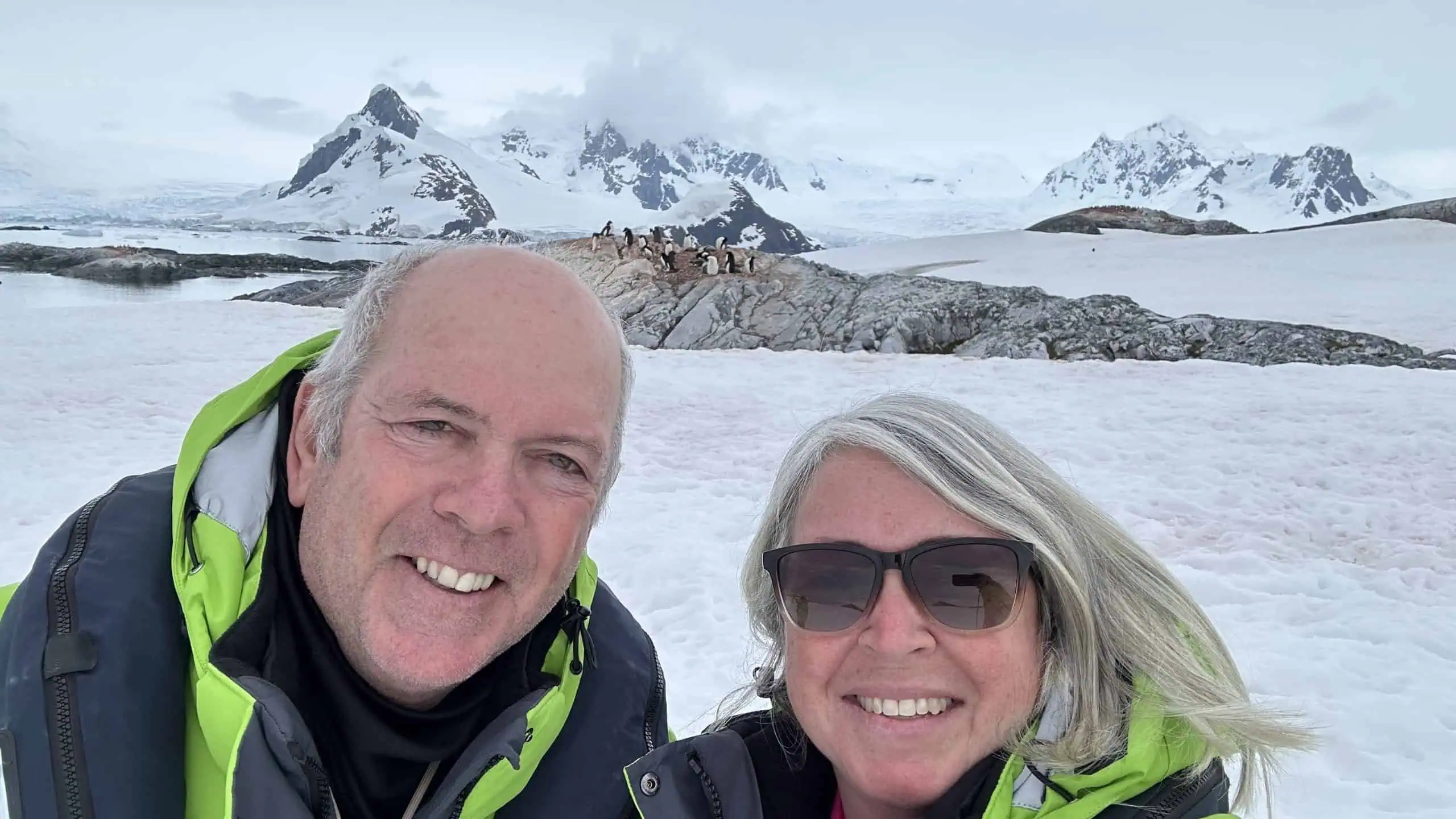Our selfie with the Adelie penguins