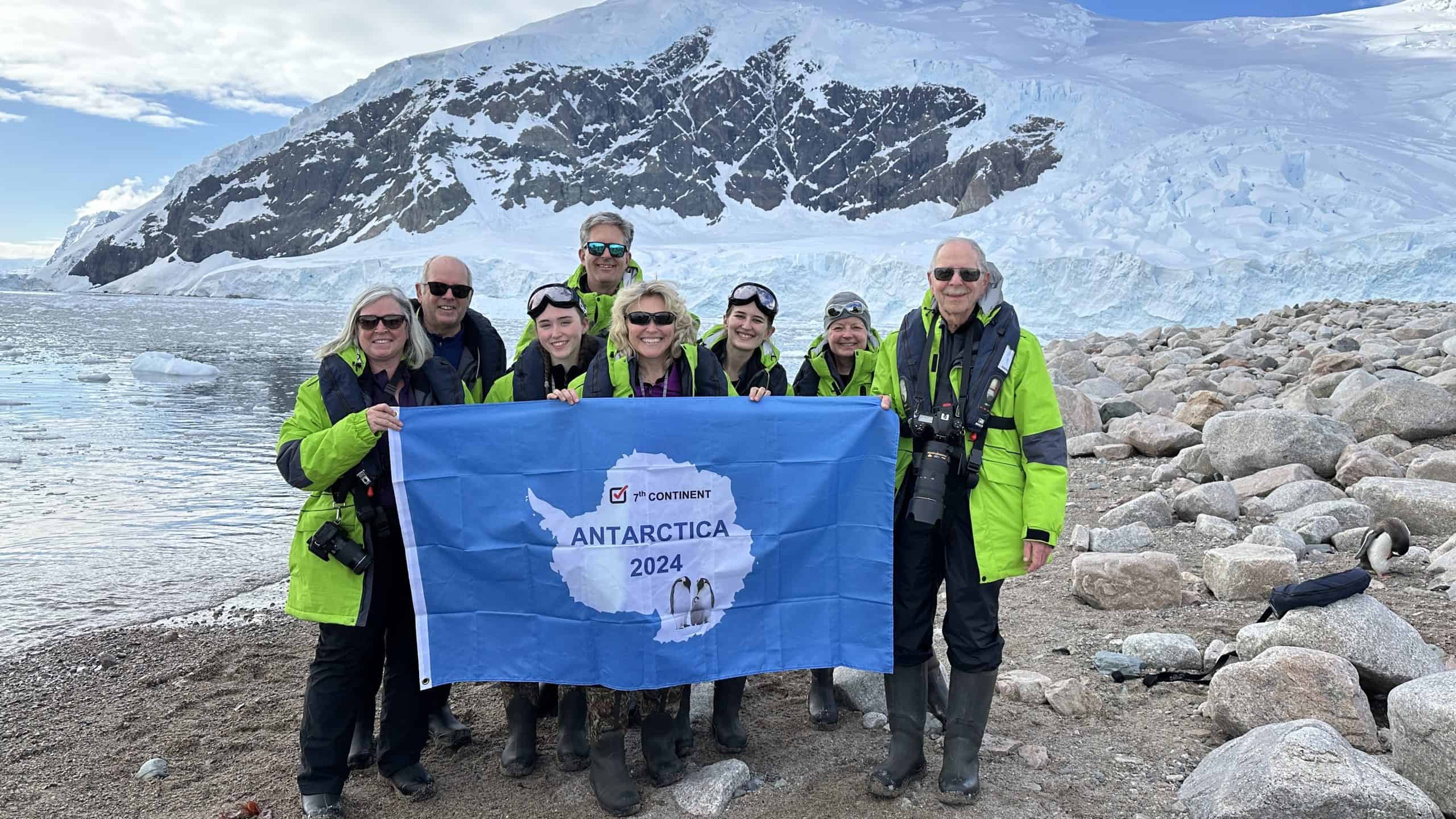 Picture of us with the 7th continent banner
