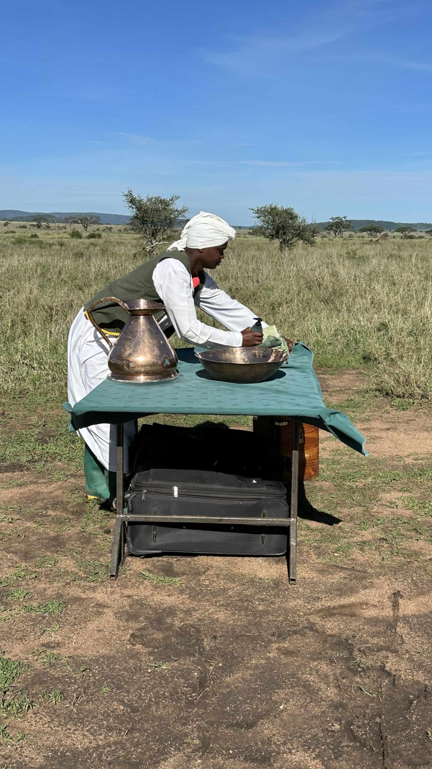 Warm water for washing