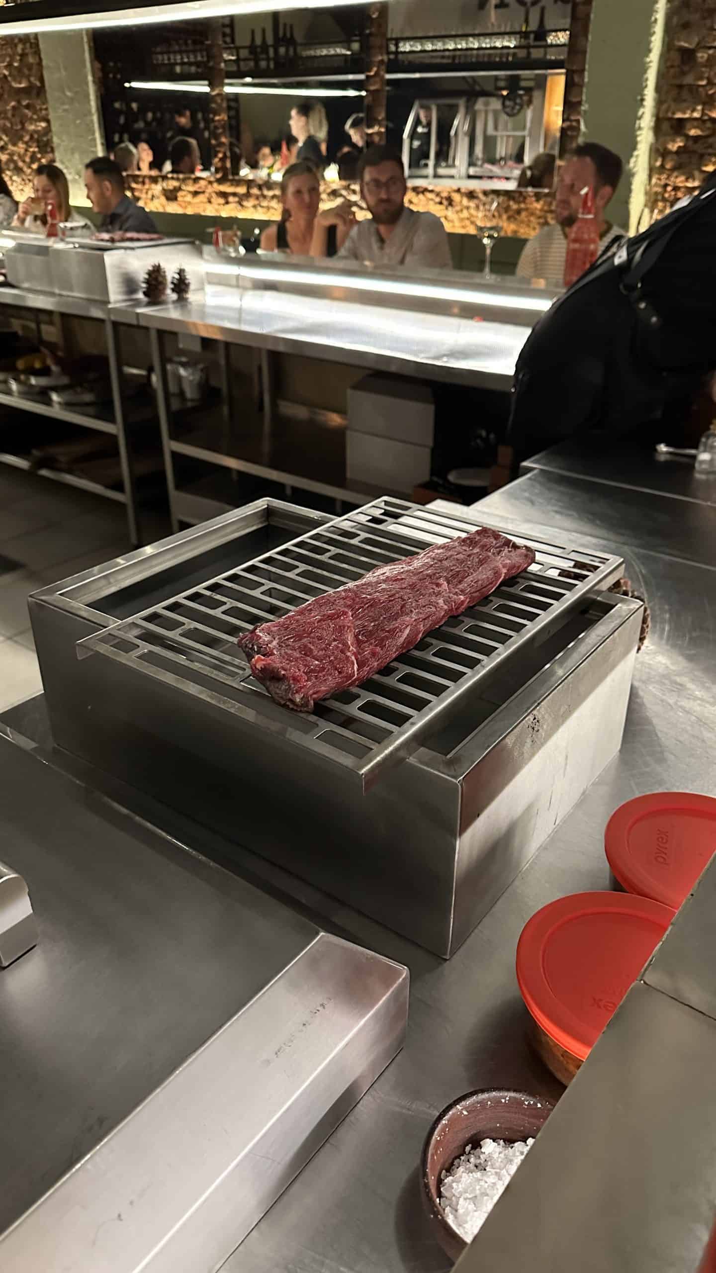 Grilling the meat